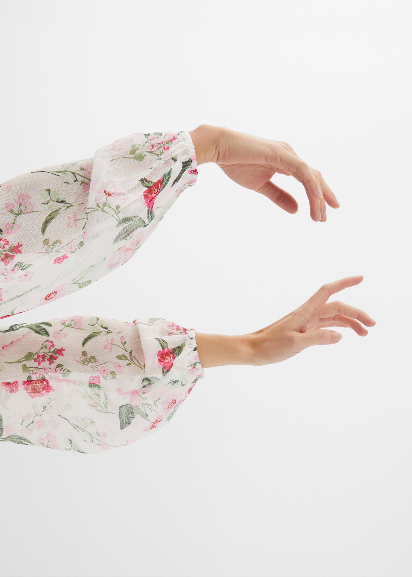 bonprix Chiffonbluse Loose Fit, für festliche Anlässe, mit langem Arm