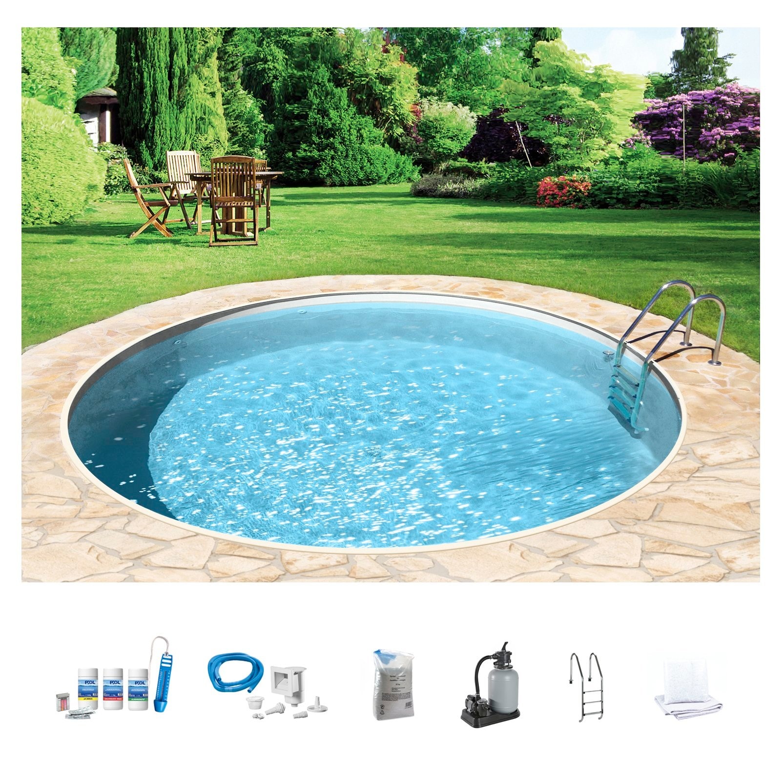 my POOL BWT Rundpool "mit sandfarbener Folie für den Karibik Look" Höhe: 15 günstig online kaufen