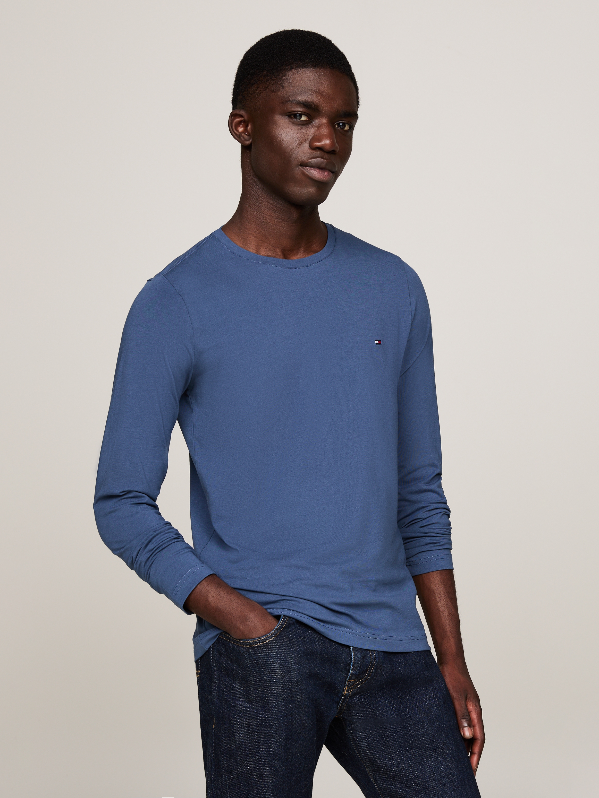 Tommy Hilfiger Langarmshirt "STRETCH SLIM FIT LONG SLEEVE" aus Baumwollstre günstig online kaufen