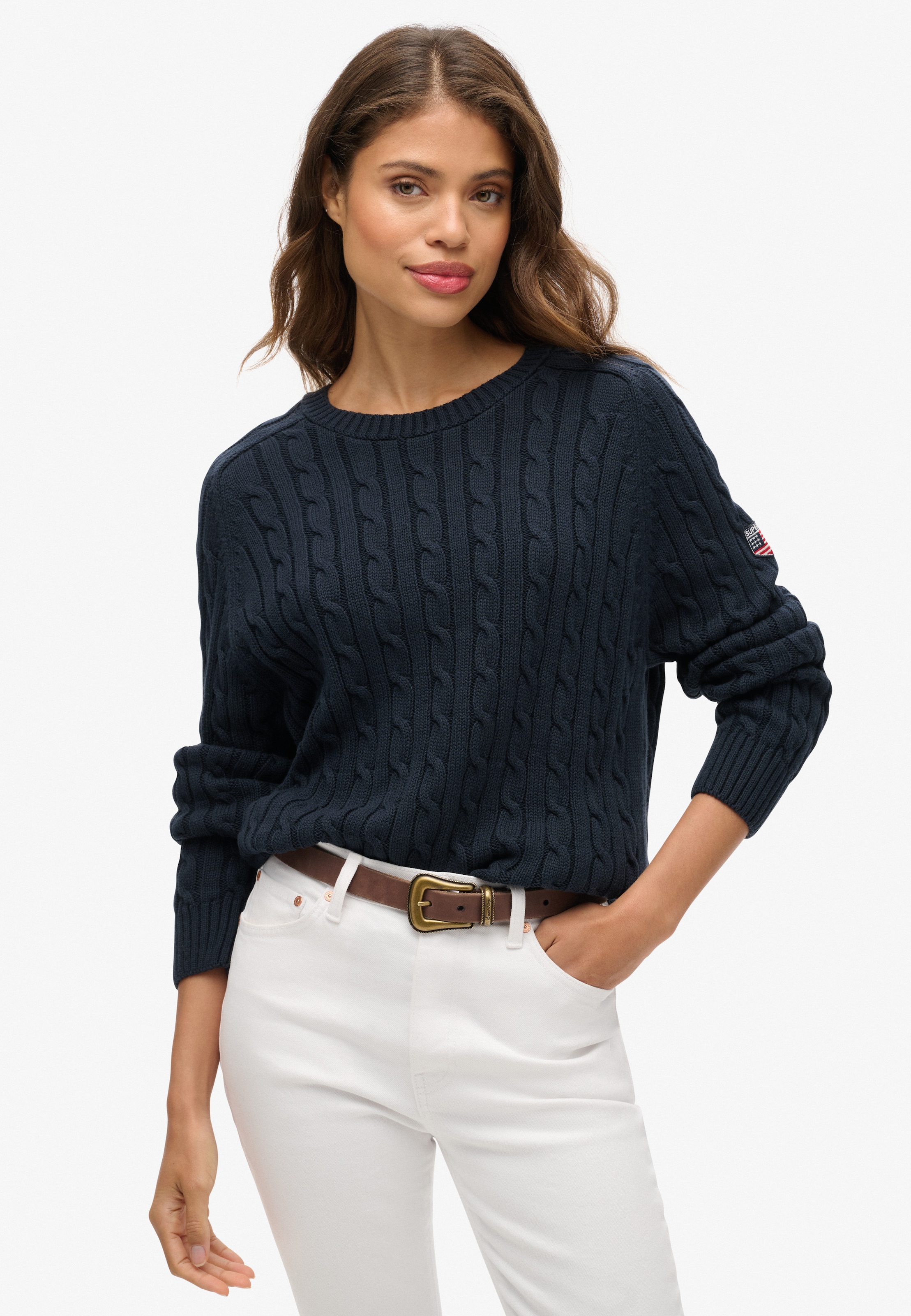 Superdry Strickpullover "SLOUCHY CABLE KNIT" günstig online kaufen