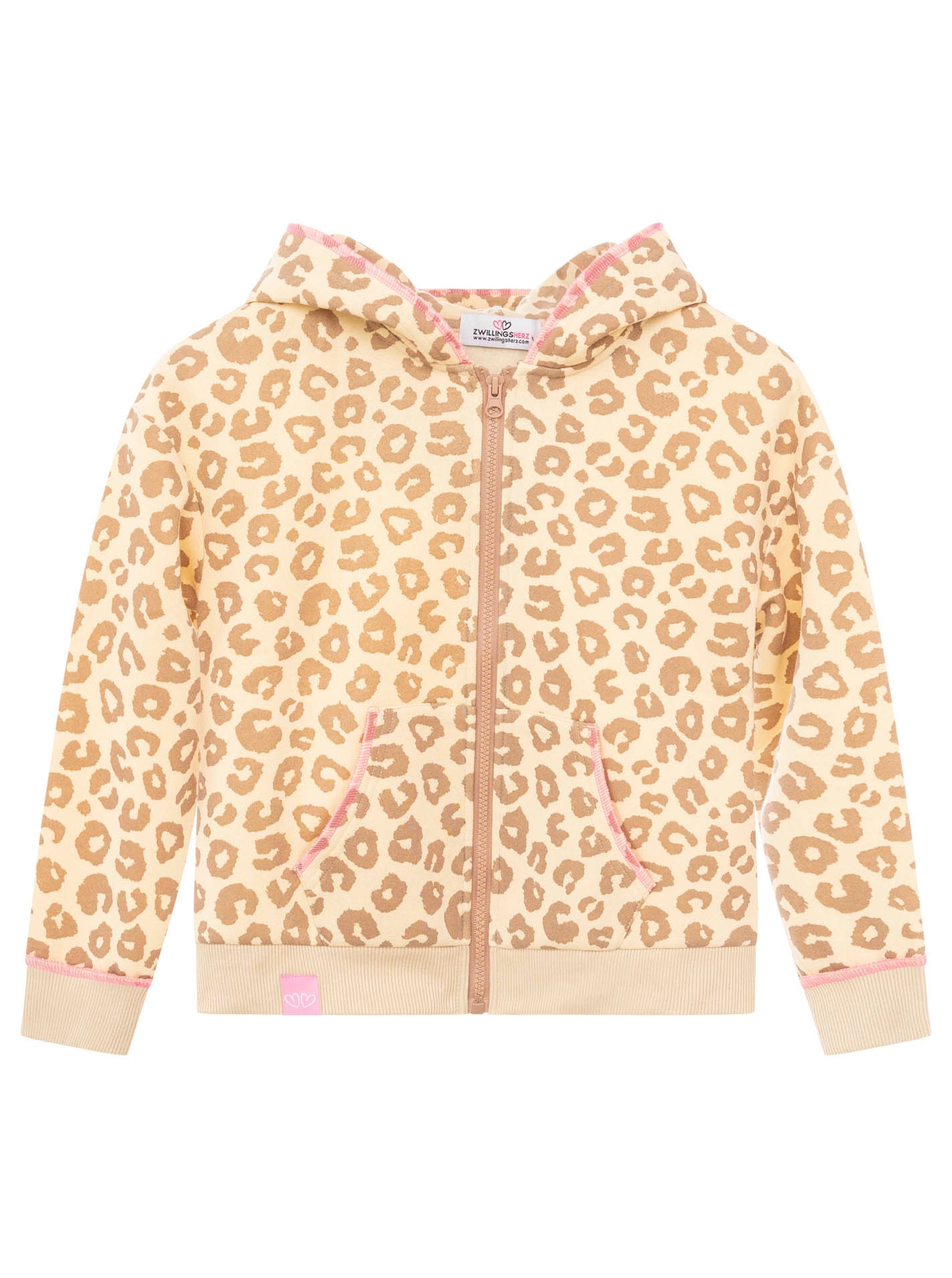 Zwillingsherz Kapuzensweatjacke »"Soft Leo"« Mini-Me, mit Leo Muster, Zipper und Taschen