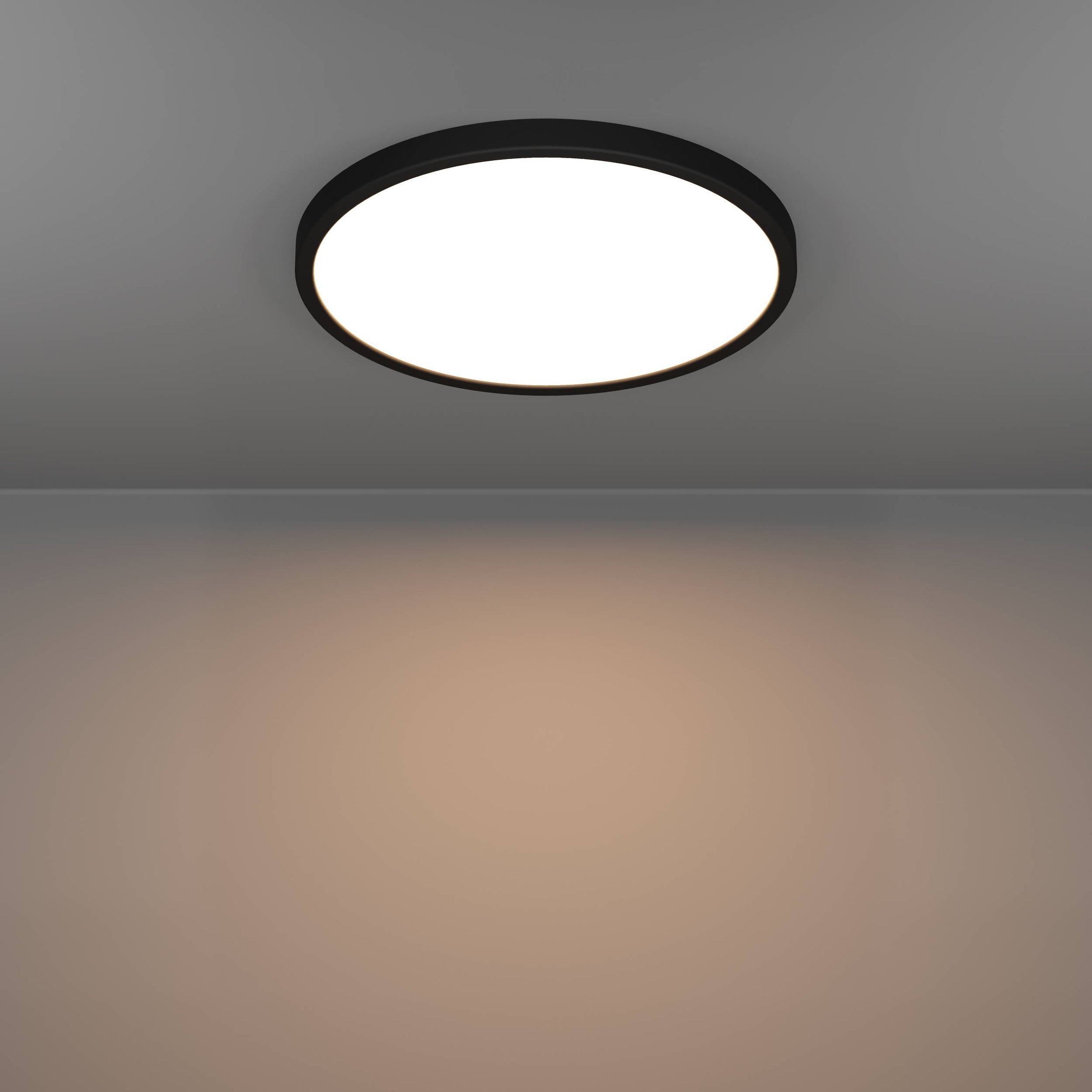 EGLO Aufbauleuchte »Fueva 6 Aufbaulampe, Metall und Kunststoff, Deckenbeleuchtung, Lampe« LED-Modul 1 Stk. Kaltweiß | Neutralweiß | Warmweiß Aufbauleuchte - H2,5 x Ø38,9 cm - schwarz - 17W inkl.