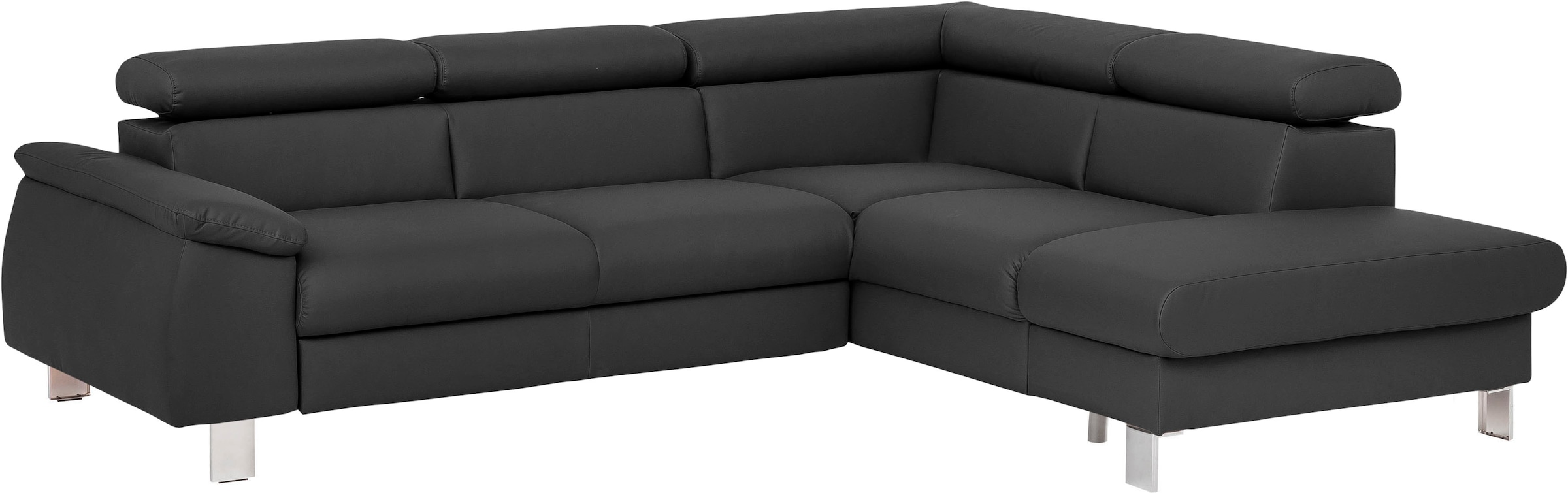 COTTA Ecksofa "Komaris L-Form, B: 249 cm" mit Kopfteilverstellung, optional Schlaffunktion, Bettkasten & Licht