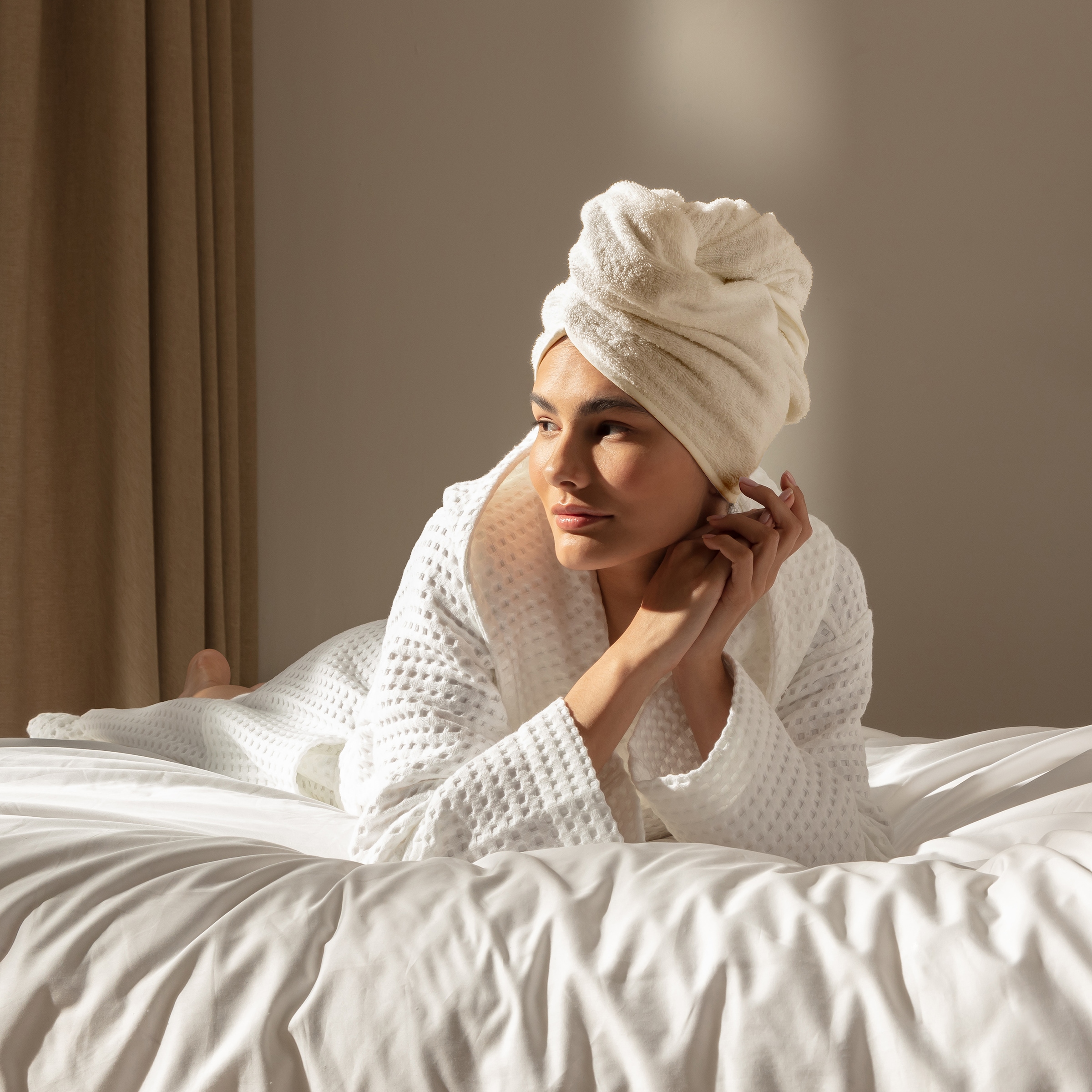 Möve Turban-Handtuch aus 100% naturbelassener ungebleichter Baumwolle günstig online kaufen