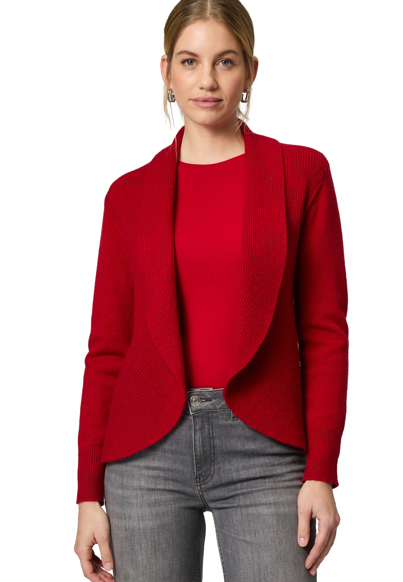 Zero Strickjacke "zero Damen Strickjacke offener Style", Plain/ohne Details günstig online kaufen