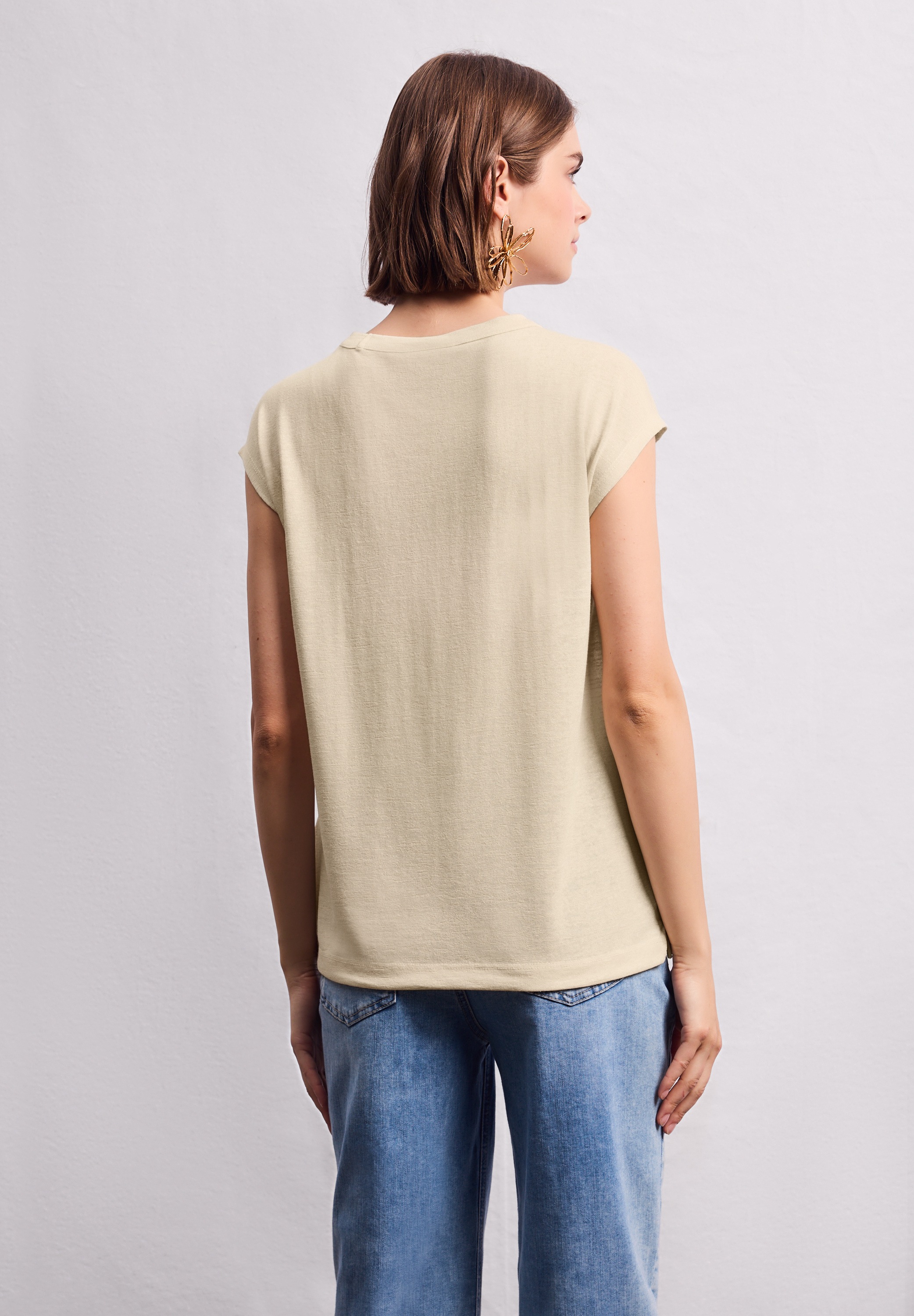 STREET ONE STUDIO T-Shirt, aus elastischem Materialmix günstig online kaufen