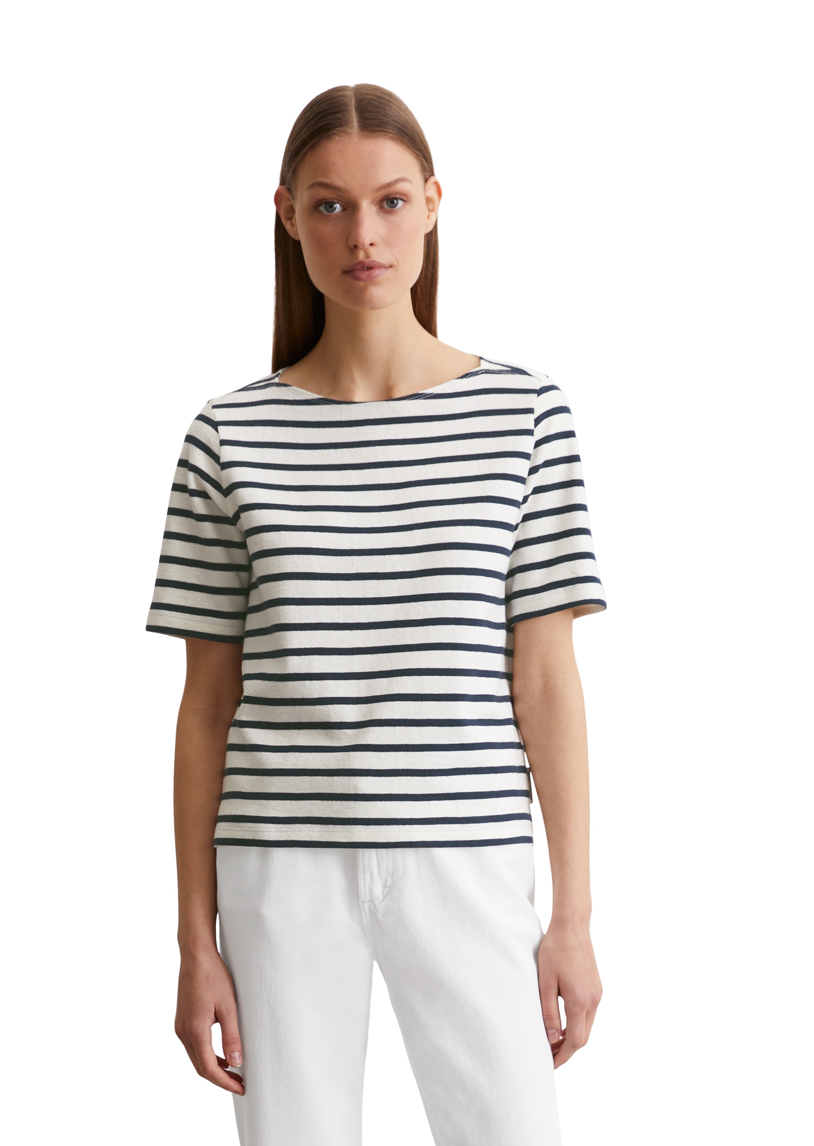 Marc OPolo T-Shirt, geringelt, U-Boot-Ausschnitt, gerade schnitten günstig online kaufen