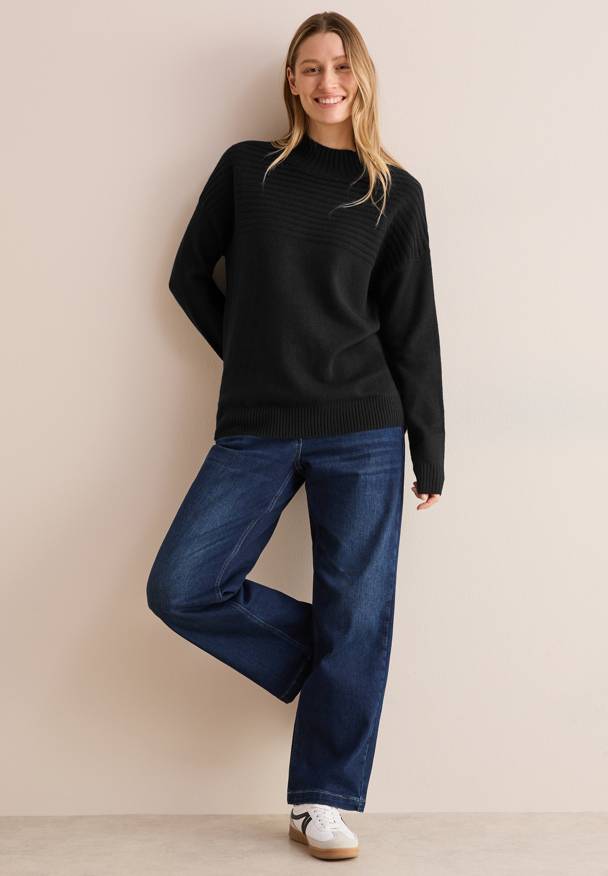 Cecil Stehkragenpullover, mit Elasthan-Anteil
