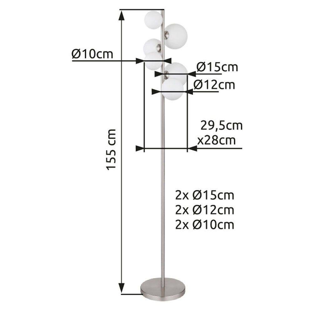 GLOBO LIGHTING Stehlampe »RIHA«, Leuchtmittel G9 | Leuchtmittel wechselbar, Stehleuchte/Wohnzimmer/Schlafzimmer/Flur