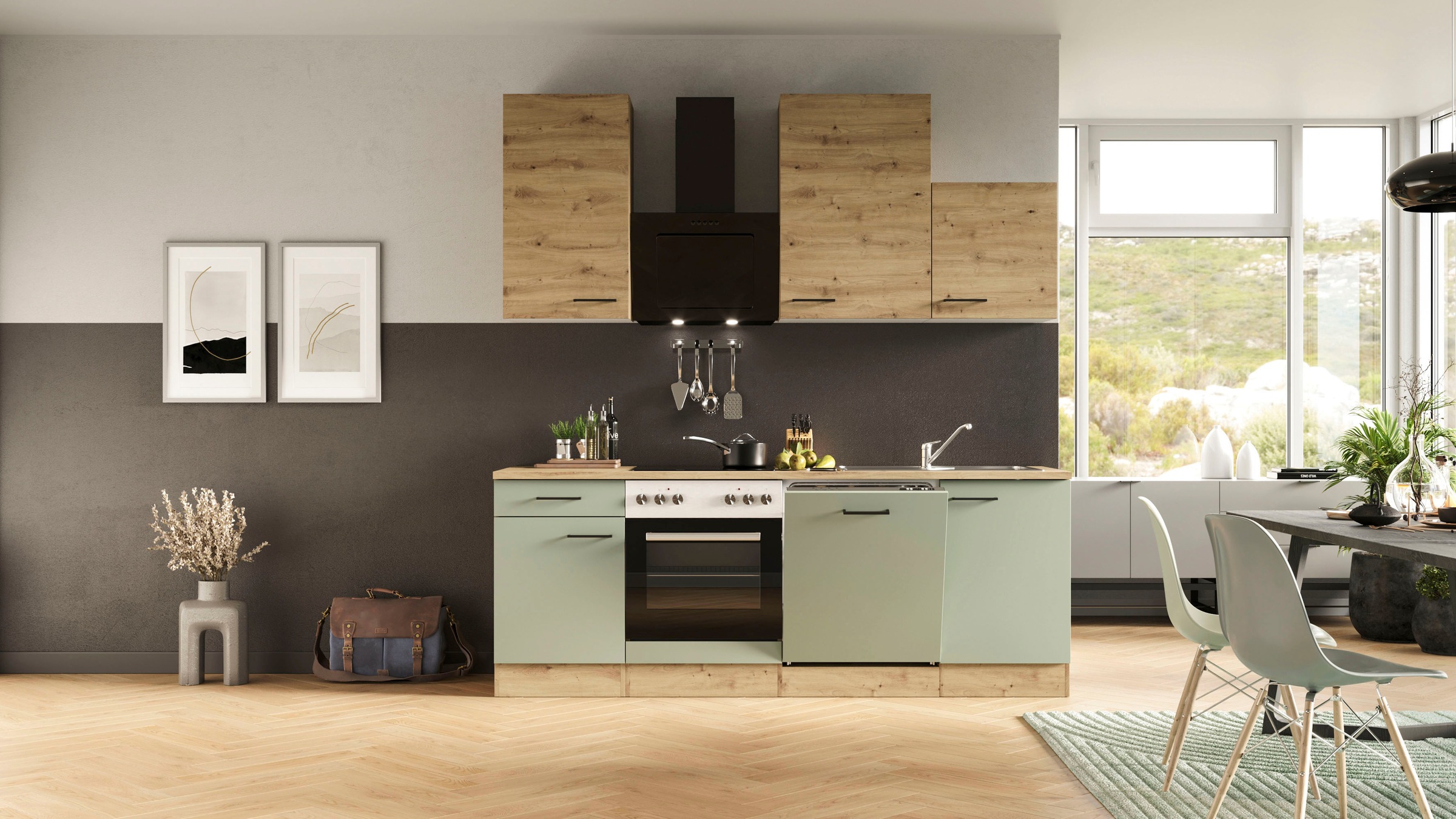 Flex-Well Küchenzeile "Cara" mit und ohne E-Geräten erhältlich, Gesamtbreit günstig online kaufen