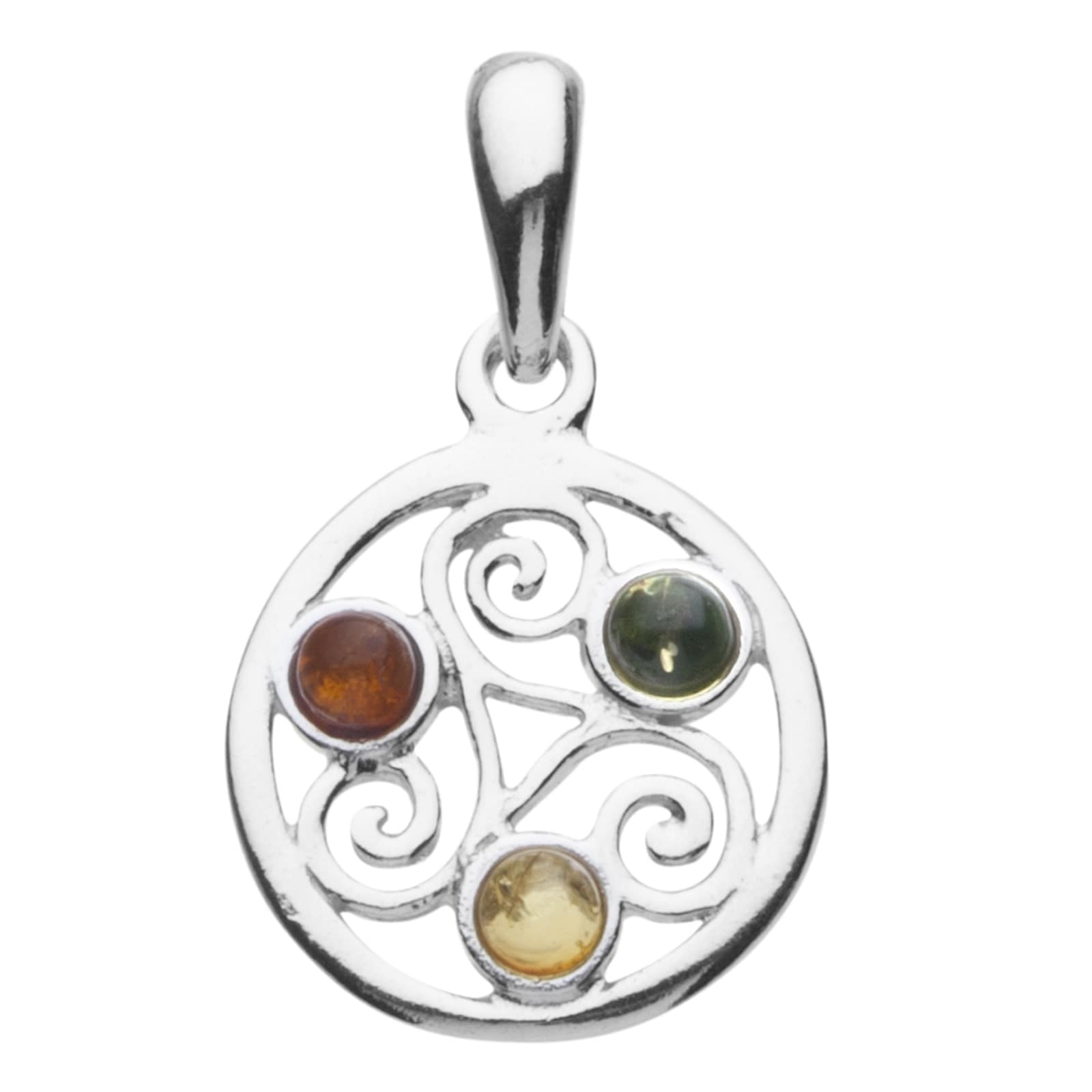 "Kettenanhänger OSTSEE-SCHMUCK ""Ostsee-Schmuck Anhänger Keltische Fibel Anhänger Keltische Fibel"", weiß, Schmuckanhänger, Damen, 26 x 15mm, Silber