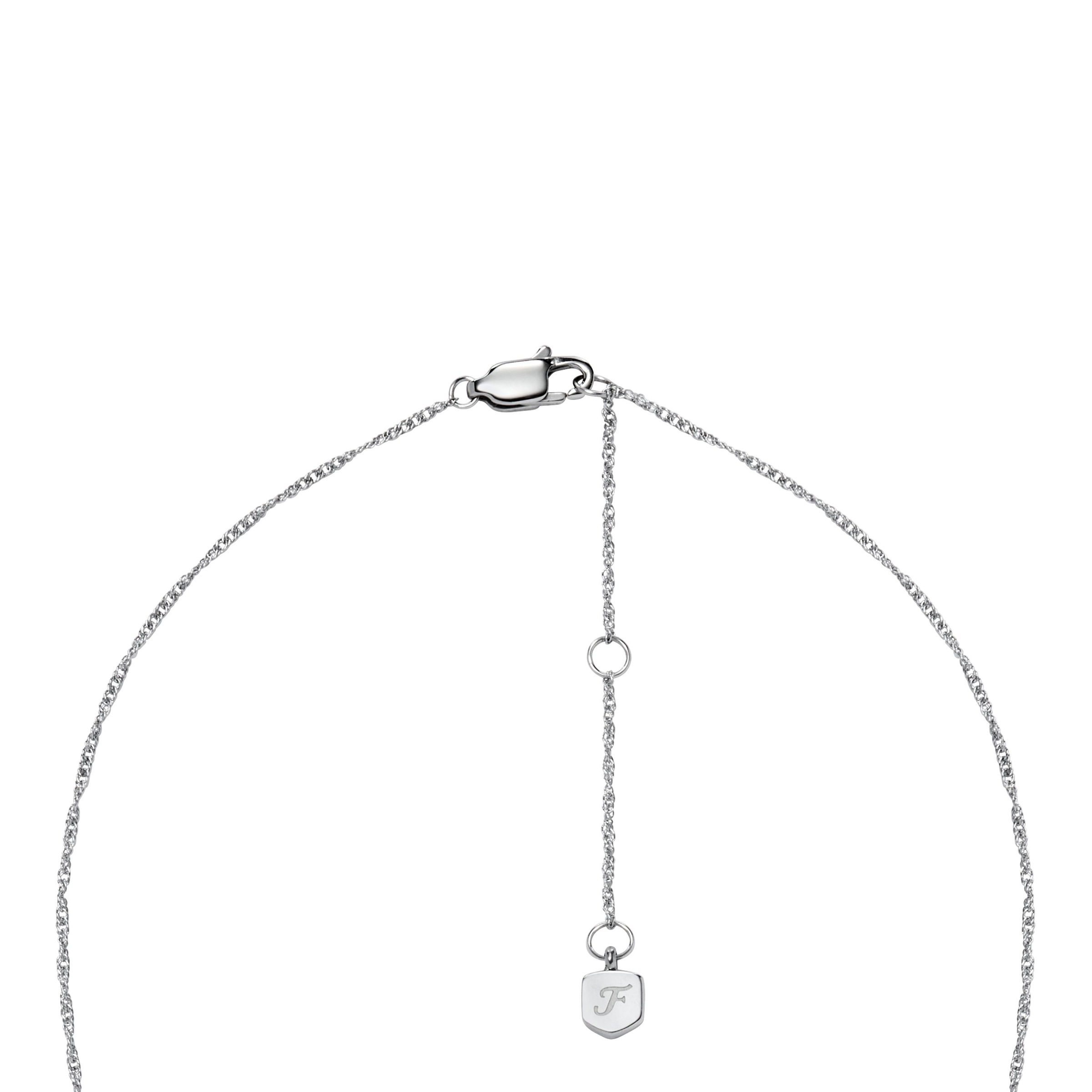Kette mit Anhänger FOSSIL "Schmuck Geschenk Edelstahl JEWELRY Herz", silber (edelstahlfarben), Halsketten, Damen, Edelstahl, L: 56 B: 1mm, B:1mm 4