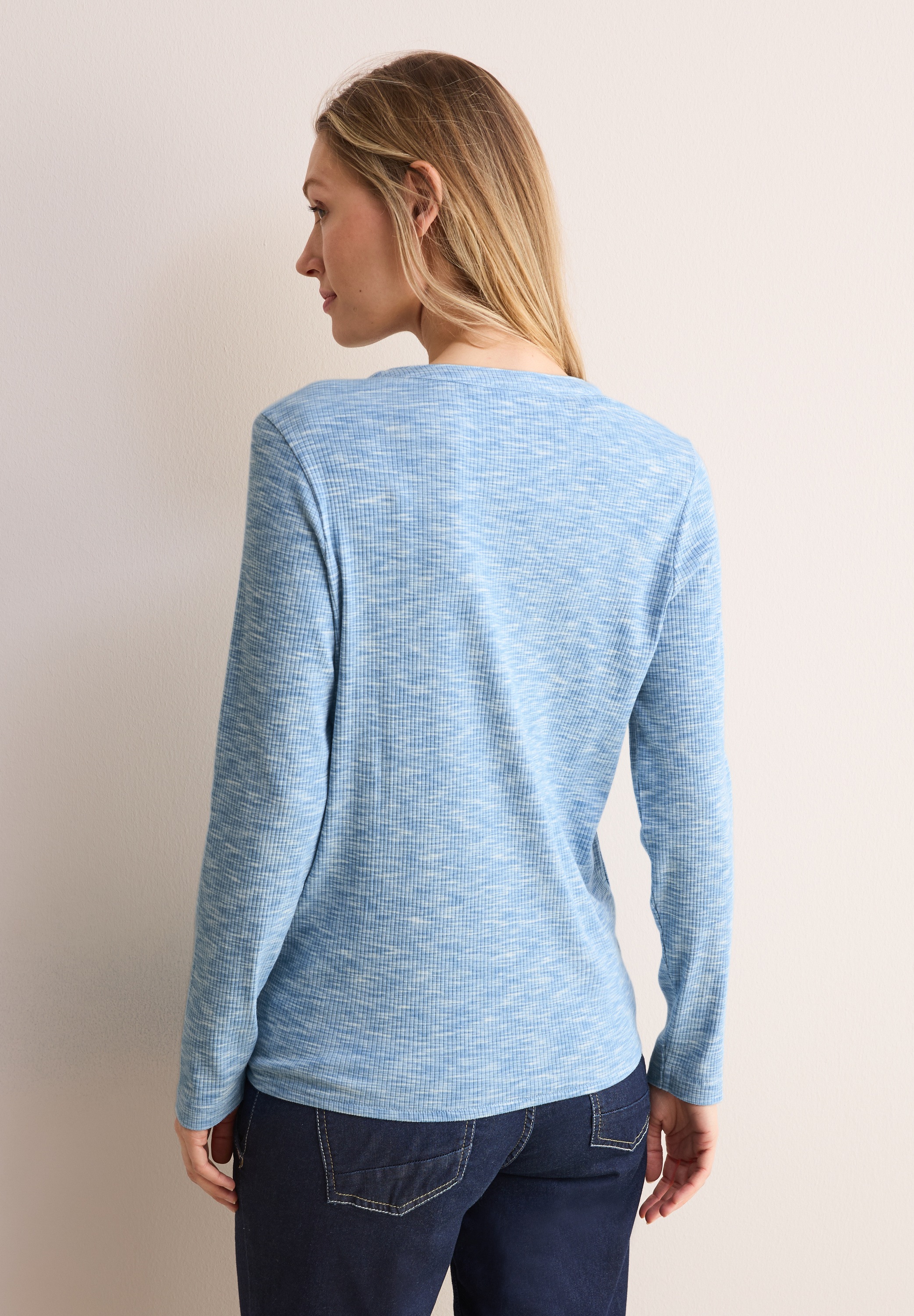 Cecil Langarmshirt, in Melange Optik