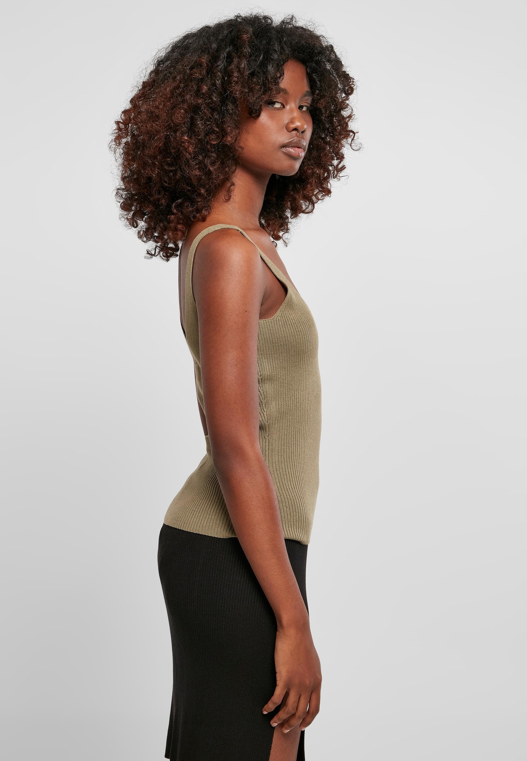 URBAN CLASSICS Muskelshirt »Urban Classics Damen Ladies Rib Knit Top«, (1 tlg.)
