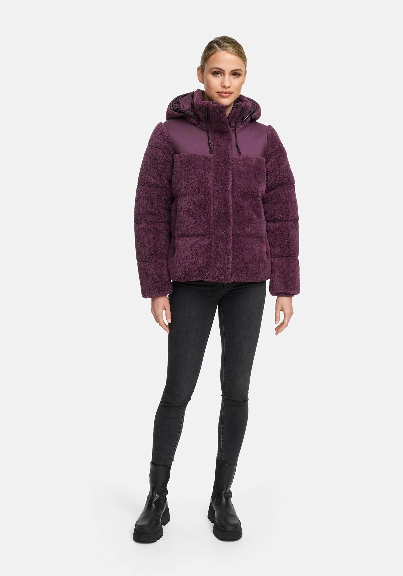 Marikoo Winterjacke »Kaguraa«, warme Teddyfell Sherpa Jacke
