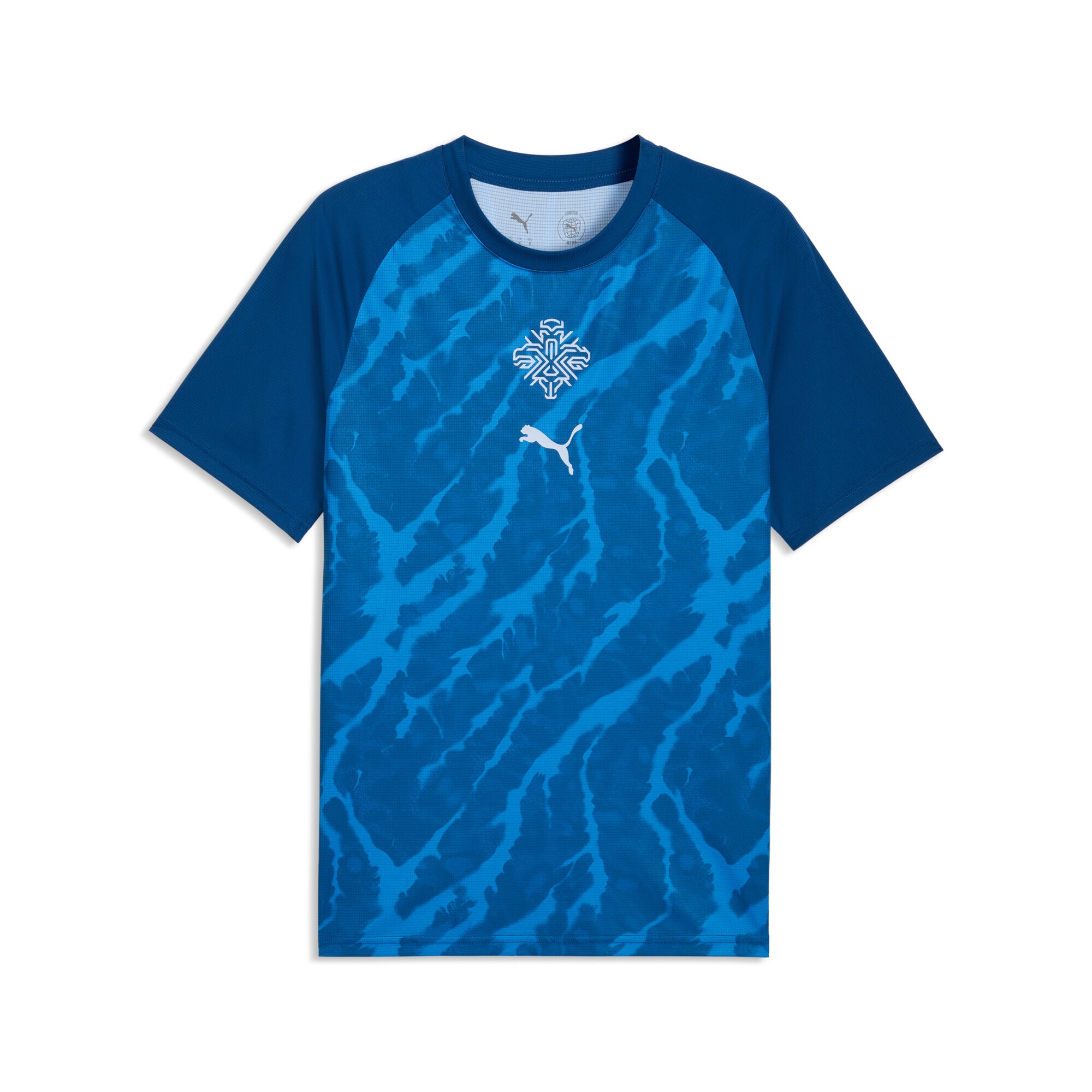 PUMA Herren Trainingsshirt "Island Aufwärmtrikot Herren", blau, Gr. M, Obermaterial: 100% Polyester, Shirts