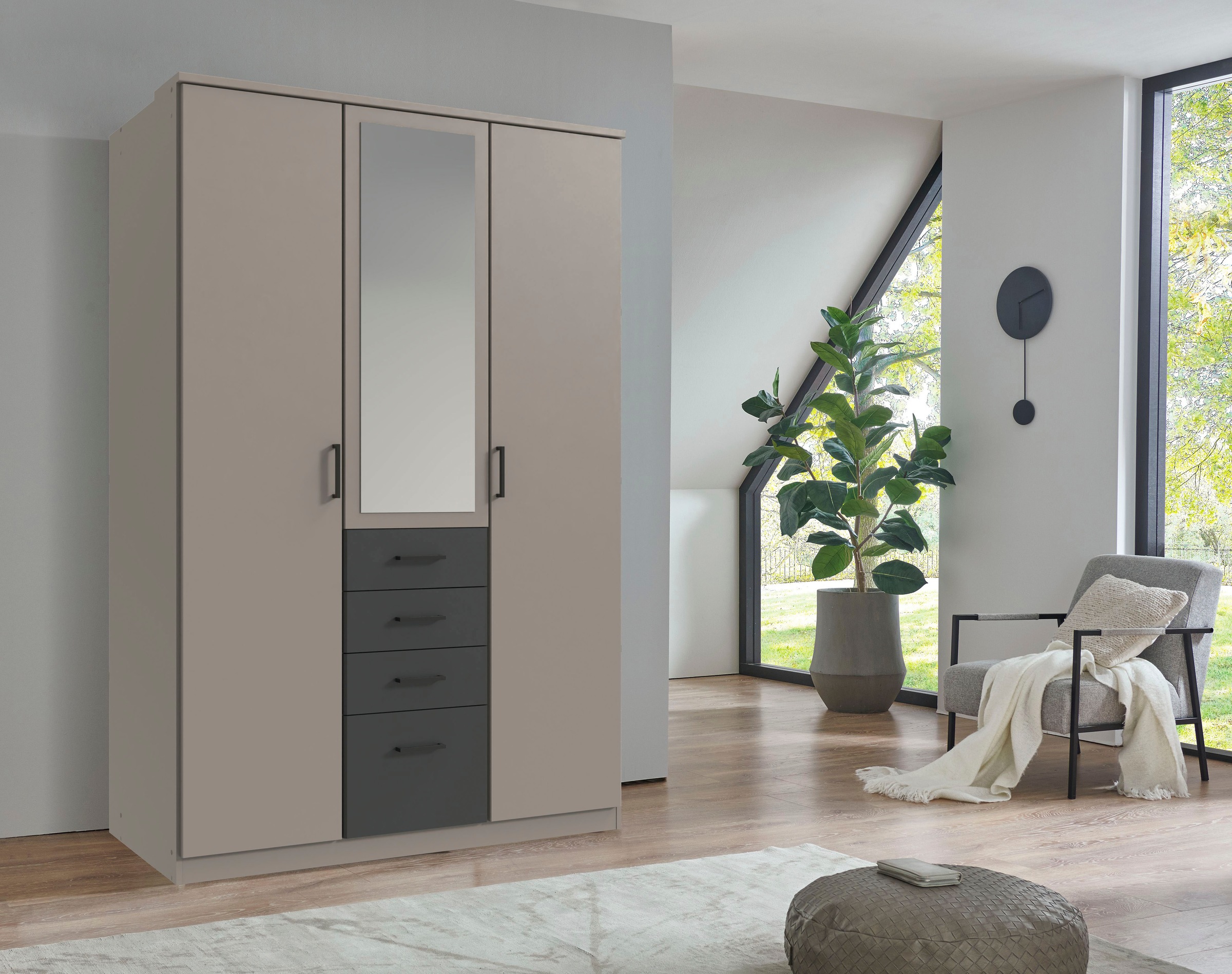 Wimex Kleiderschrank "Cottbus, in weiß oder grau modern kombiniert mit grap günstig online kaufen