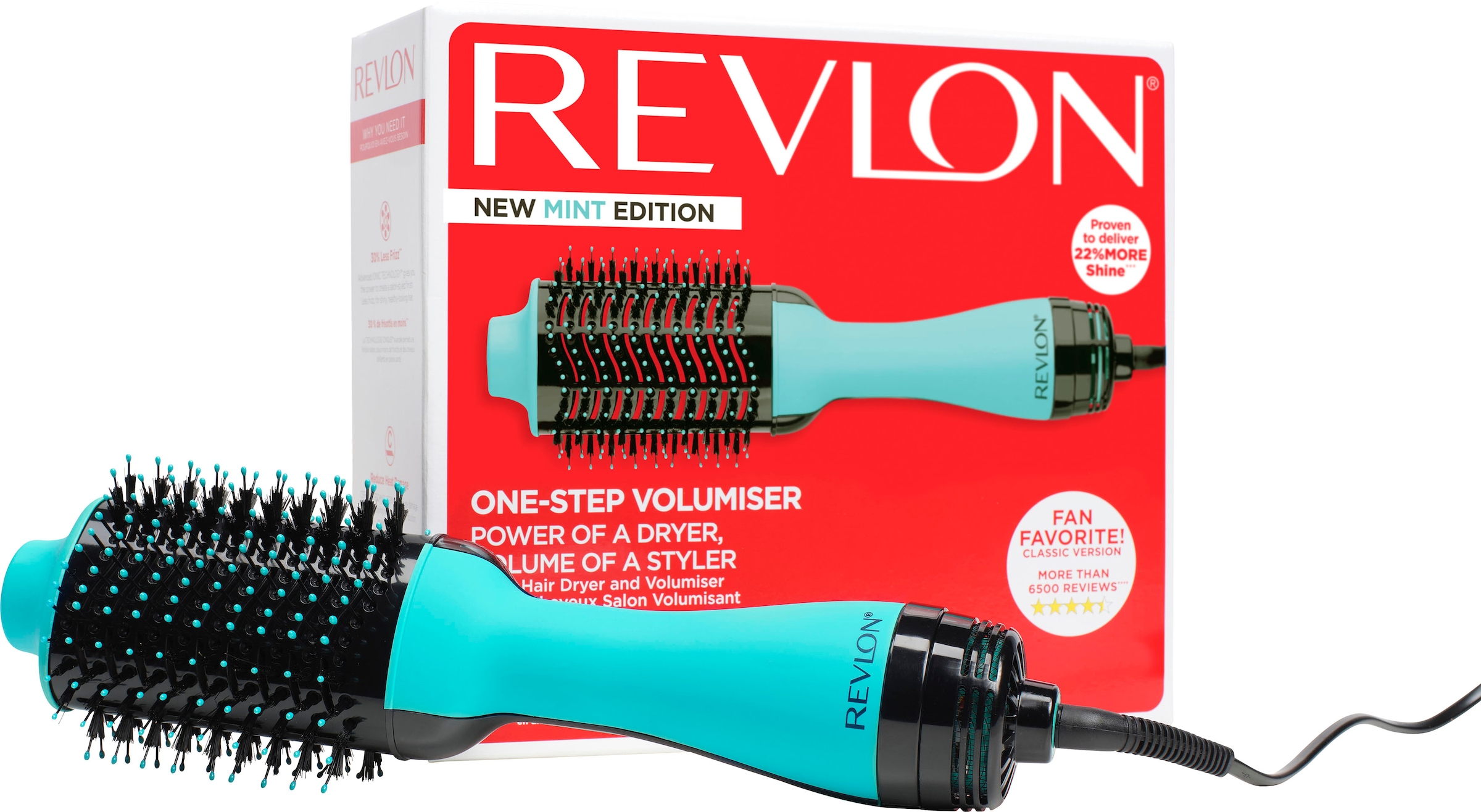 Revlon Warmluftbürste »RVDR5222MUKE«, 1 bestellen Volumenbürste | und BAUR Aufsätze}, aus online Kombination leistungsstarkem Haartrockner