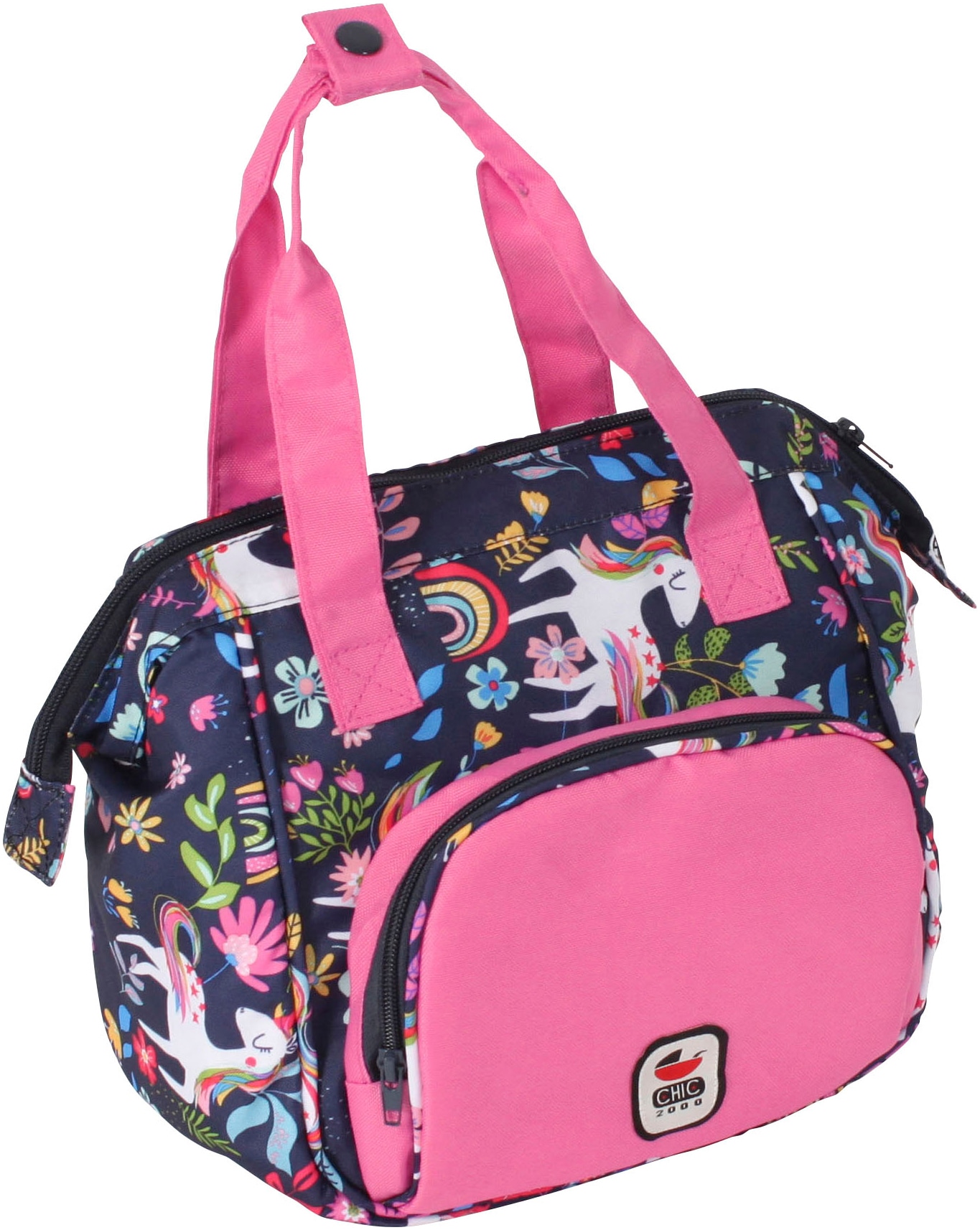 CHIC2000 Kinder Puppen Wickeltasche "Einhorn", blau, Polyester, B:15cm H:24cm T:15cm, Puppenausstattungen