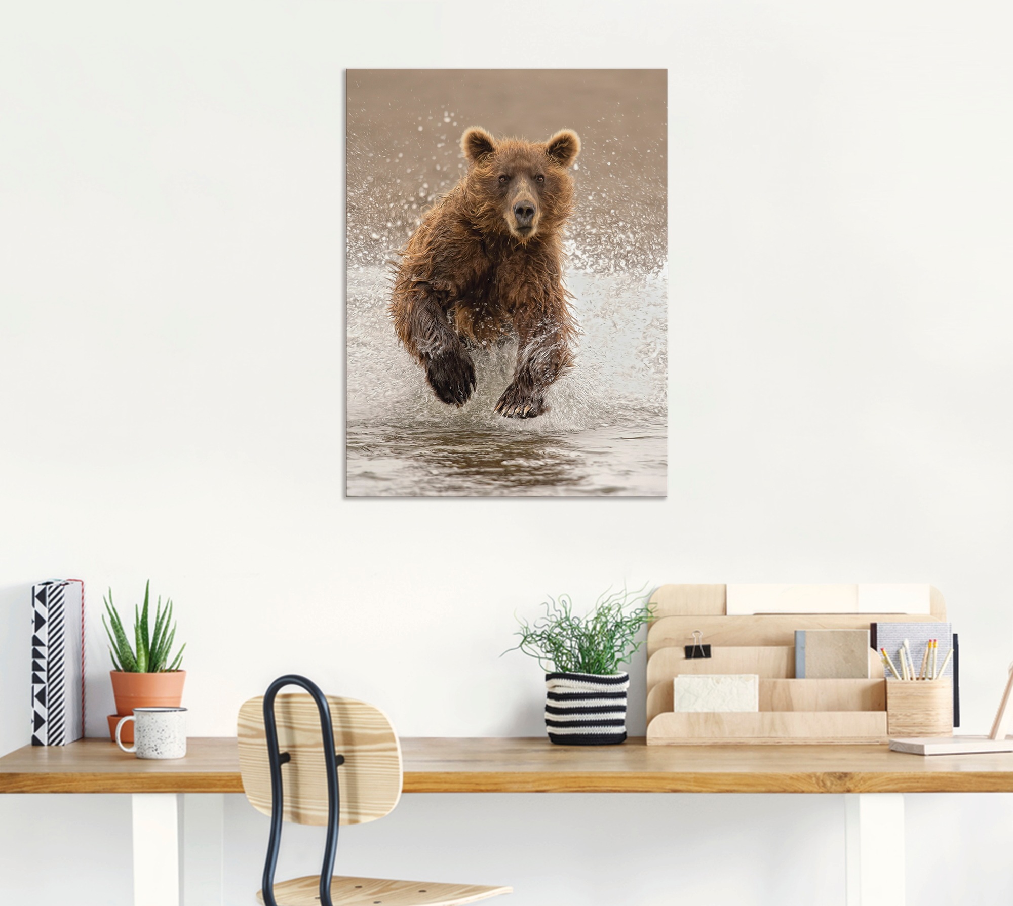 Artland Poster »Bären beim Spielen II«, Wildtiere, (1 St.), als Alubild, Leinwandbild, Wandaufkleber oder Poster in versch. Größen