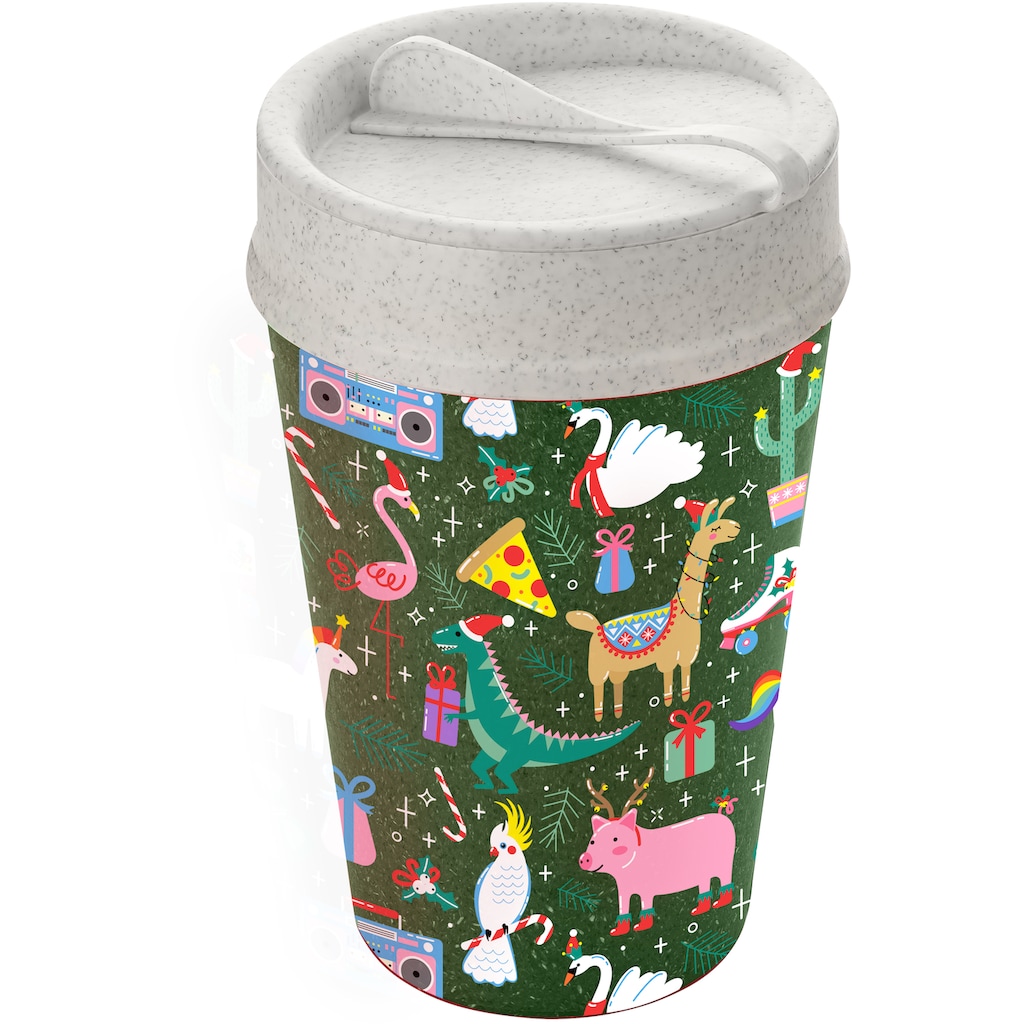 KOZIOL Thermobecher »ISO TO GO CRAZY CHRISTMAS«, melaminfrei,spülmaschinengeeignet,recycelbar,CO² neutral, 400 ml