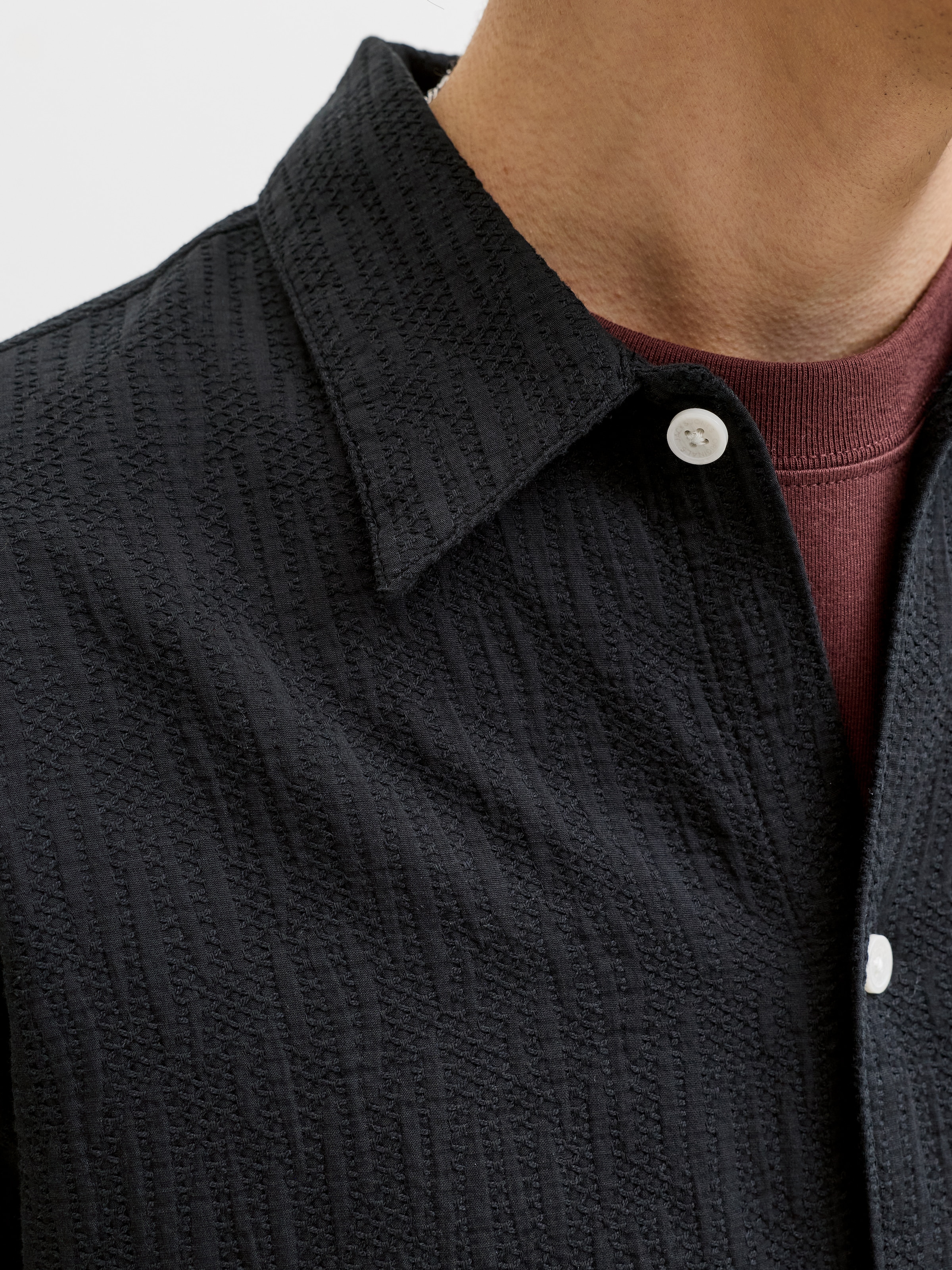 Jack & Jones Kurzarmhemd »JORMONTAUK WAVY TEXTURE SHIRT SS SN« Baumwolle, relaxed fit