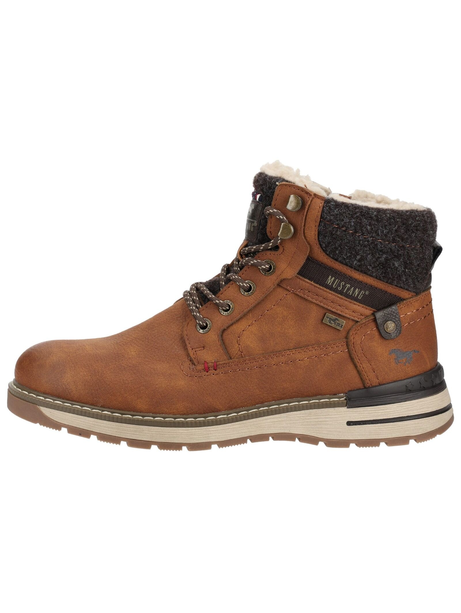 Mustang Shoes Schnürstiefelette »Mustang Shoes Stiefelette Lederimitat«