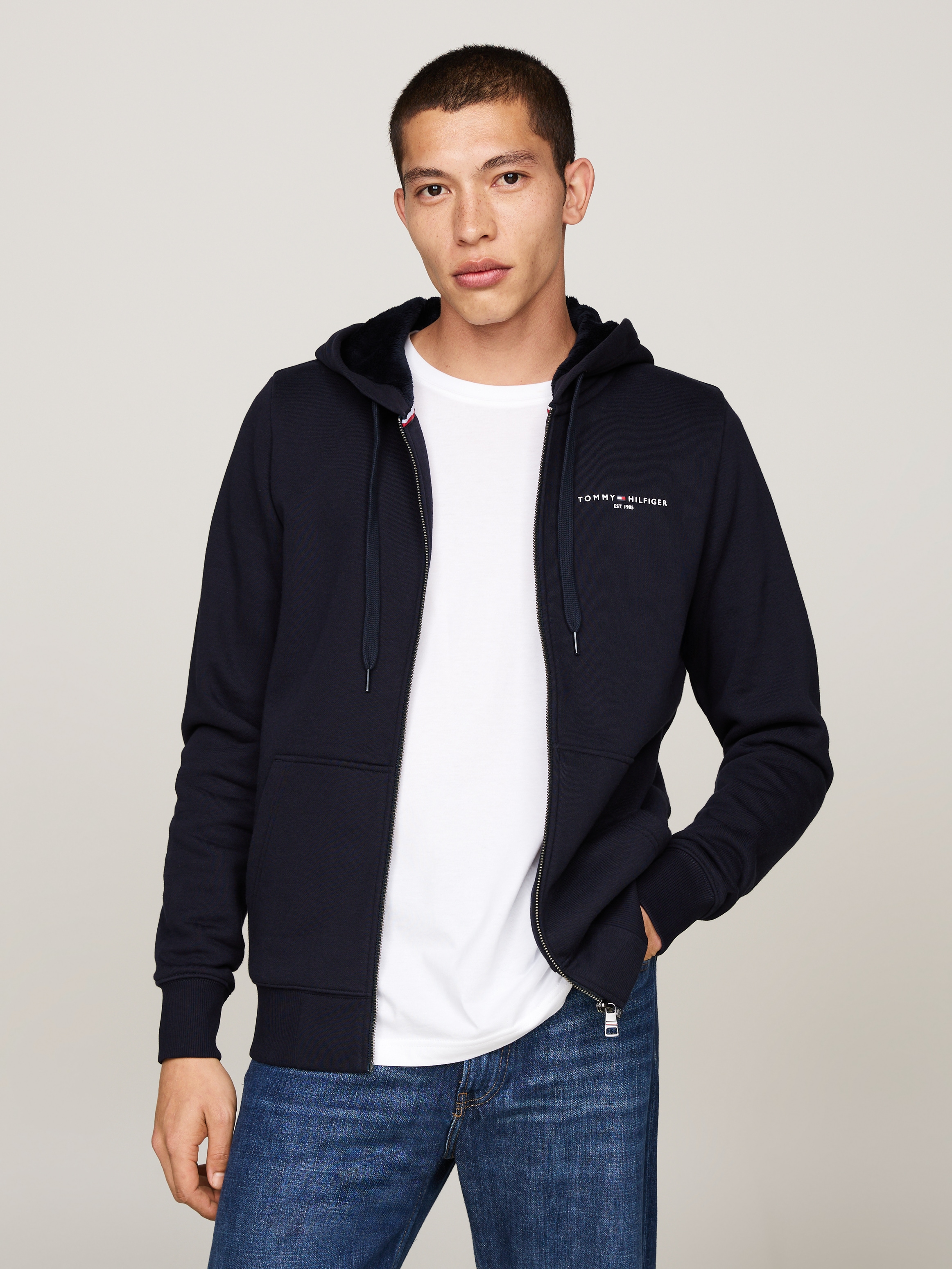 Tommy Hilfiger Kapuzensweatshirt "TOMMY LOGO FUR LINED HOODY", mit Kapuze, günstig online kaufen