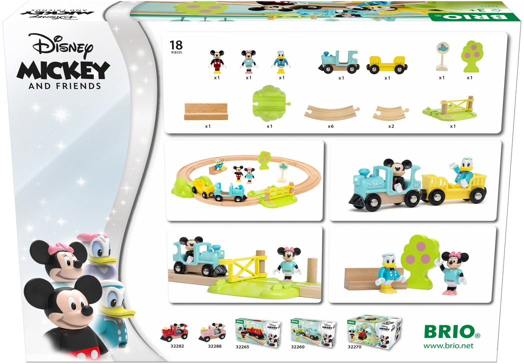 BRIO® Spielzeug-Eisenbahn »Micky Maus«, (Set, 18 tlg.), FSC® - schützt Wald - weltweit