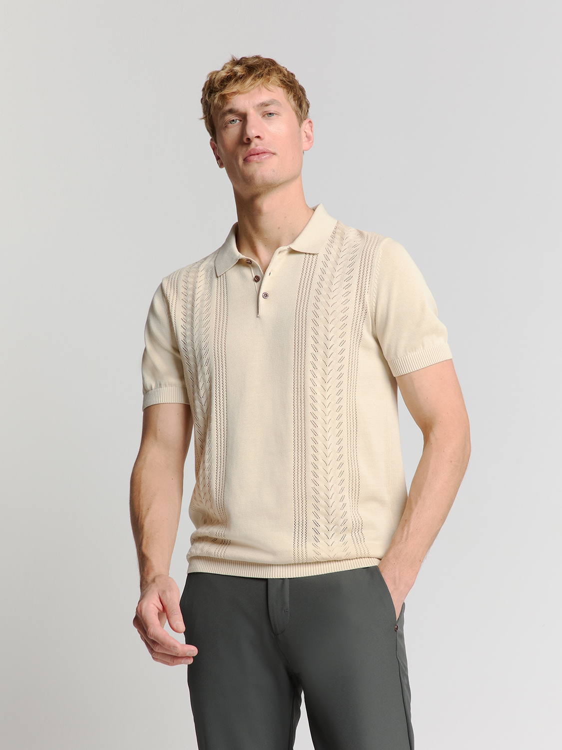NO EXCESS T-Shirt "No Excess Jacquard Kurzarm Poloshirt" günstig online kaufen