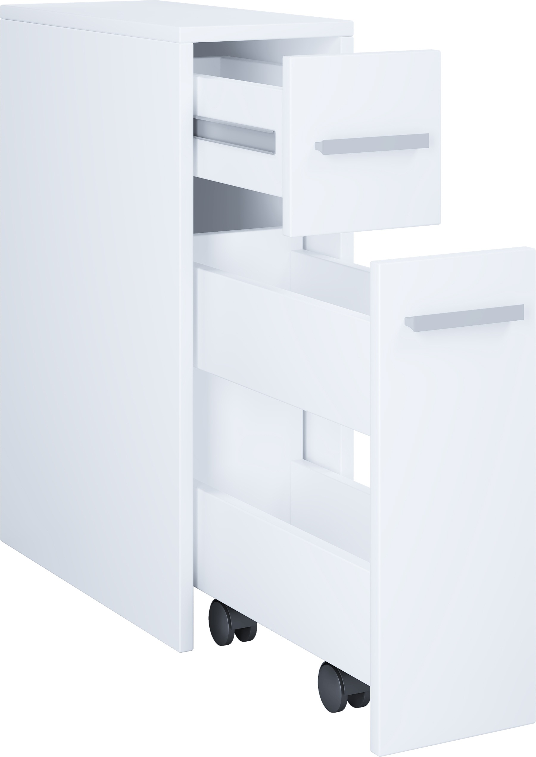 VCM Hochschrank »VCM Holz Midischrank | Nischenschrank | Maße: H. 61 x B. 20 x T. 45 cm | Raumteiler | 2 Schubladen - Zalo«, (1 St.)