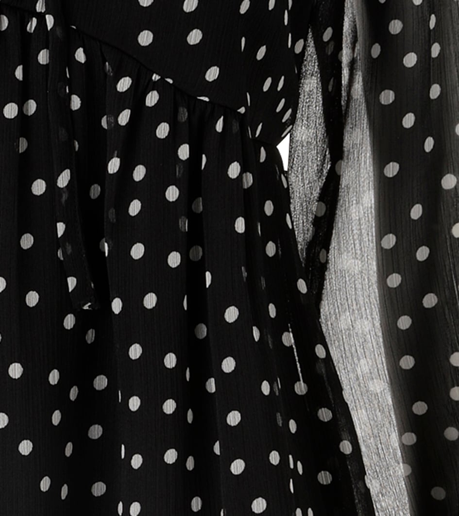 Aniston SELECTED Chiffonkleid, Mit kleinen Rüschen am Stehkragen und Bindebänder - NEUE KOLLEKTION