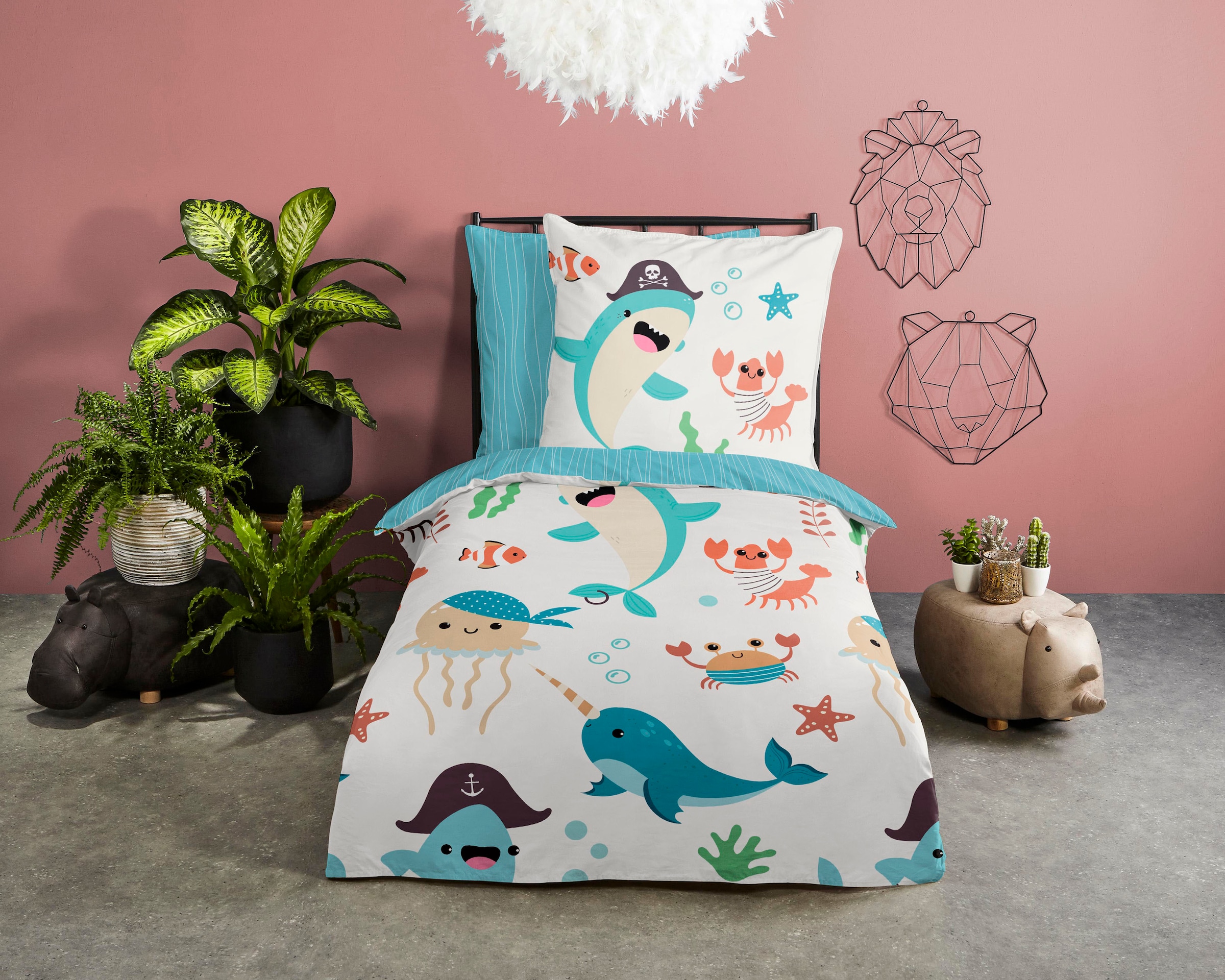 good morning Kinderbettwäsche "Seaworlds" 2 Stk. tlg. 100% Baumwolle, 135x2 günstig online kaufen