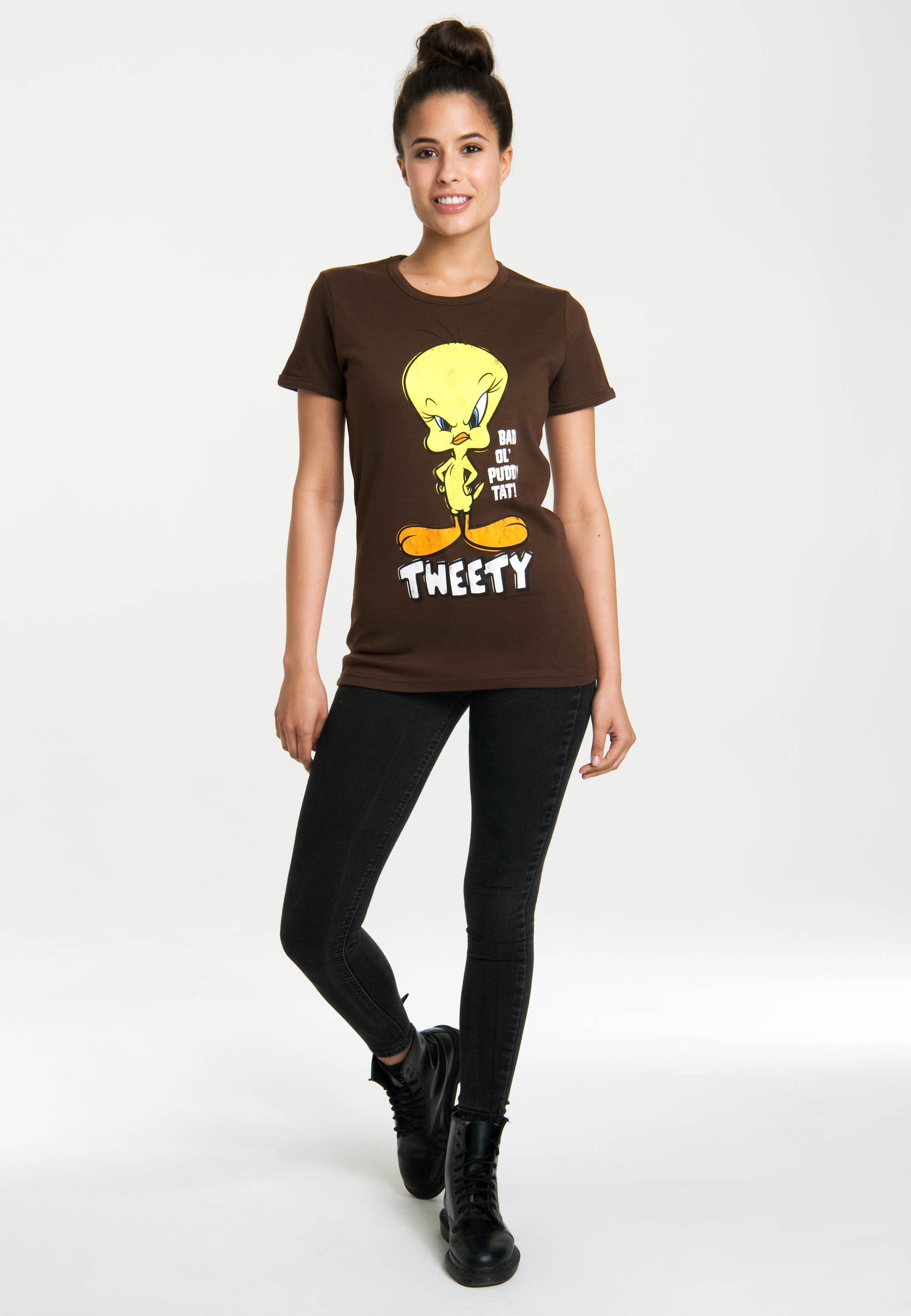 LOGOSHIRT T-Shirt »Looney Tunes – Tweety«, mit lizenzierten Originaldesign