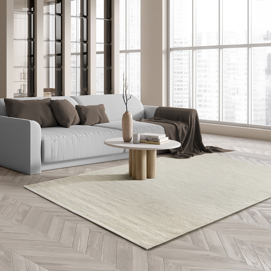 the carpet "Boho Nature Wool" rechteckig Natur Wool Handgewebter Wollteppich skandinavischen Boho-Look