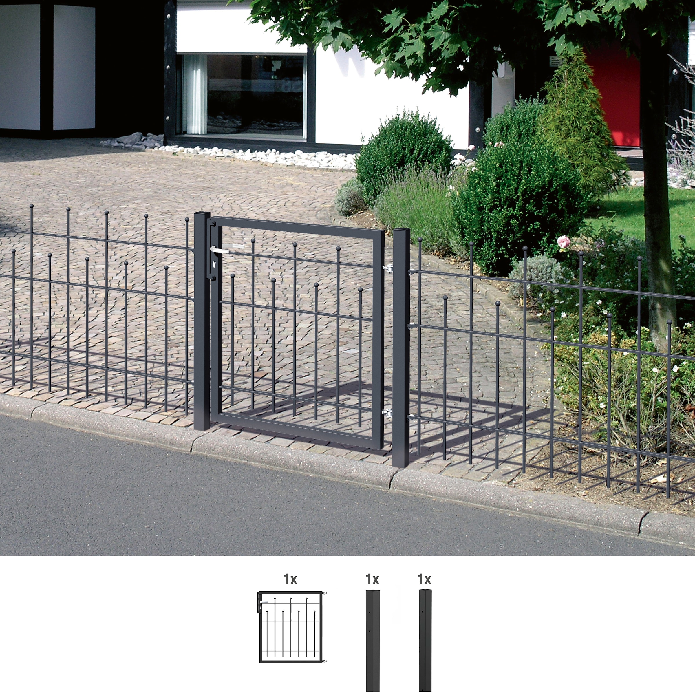 Alberts Zauneinzeltür »Madrid« Breite: 100 cm, Höhe 80 und 100 cm, feuerverzinkt