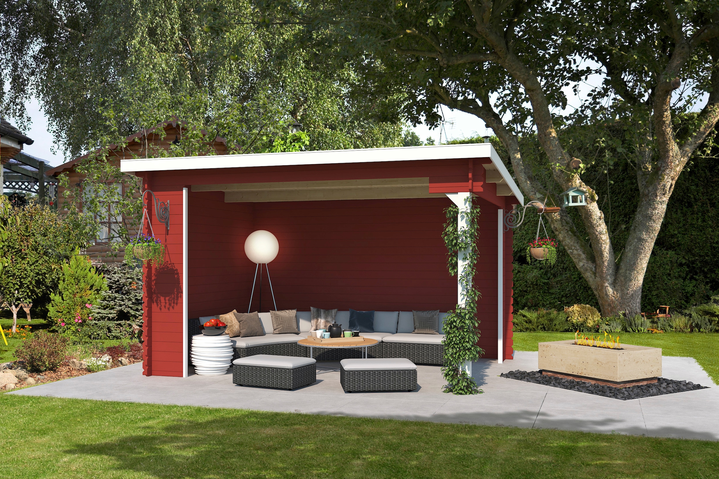 LASITA MAJA Gartenhaus "Unterstand/Lounge Buffalo 380" Unterstand / Lounge 28mm