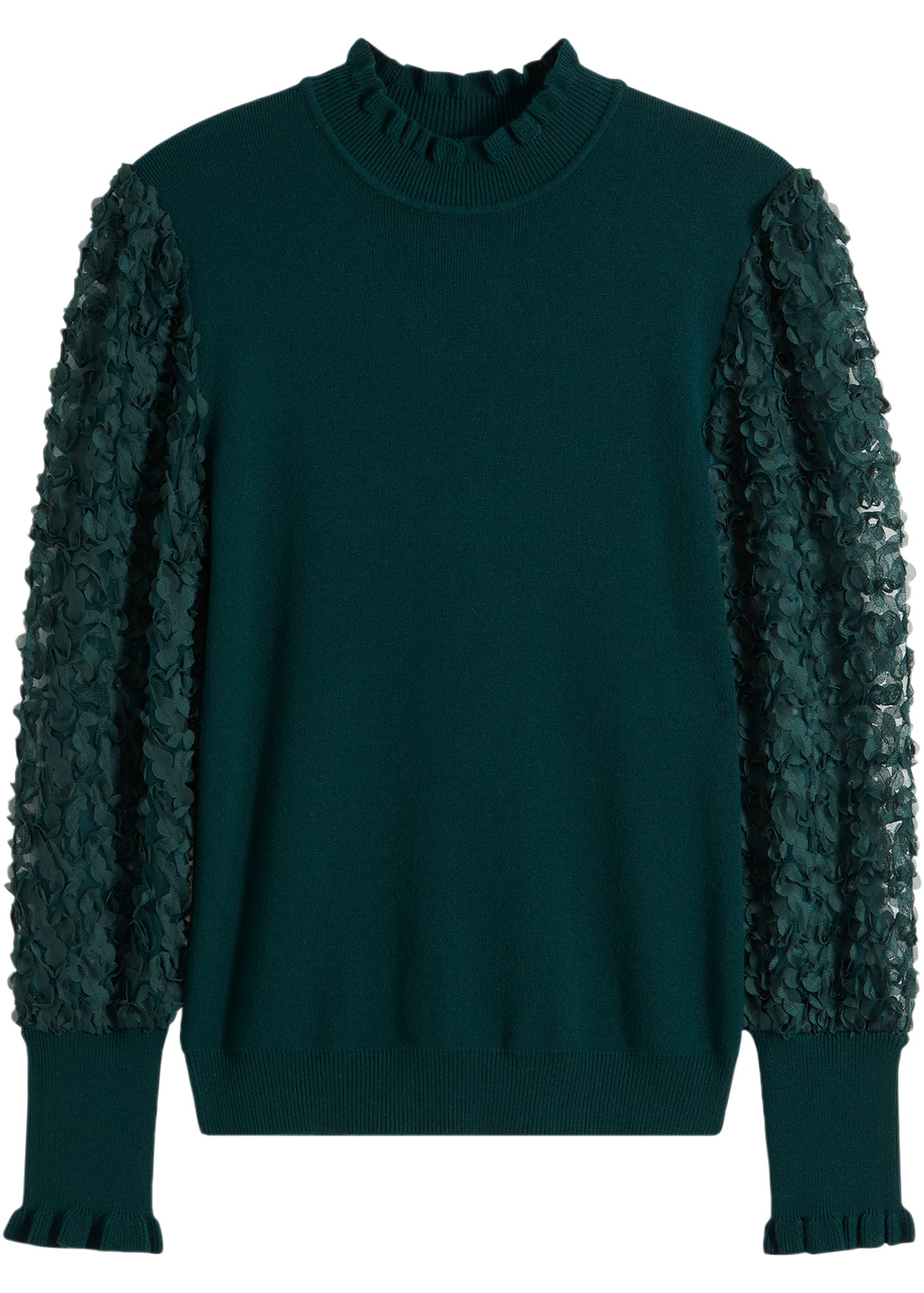 bonprix Rollkragenpullover »Rollkragenpullover aus fließendem Viskose-Mix« aus Viskose-Mix, mit Stehkragen, mit transparenten Ärmeln