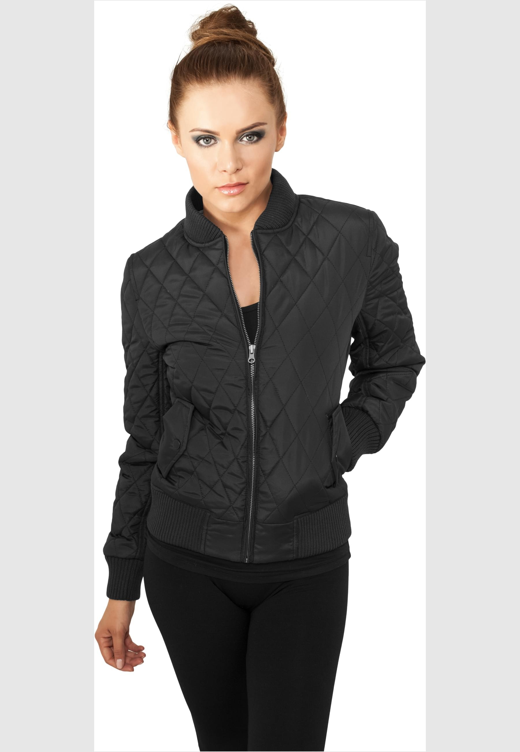 URBAN CLASSICS Allwetterjacke »Urban Classics Damen Ladies Diamond Quilt Nylon Jacket«, (1 St.), ohne Kapuze