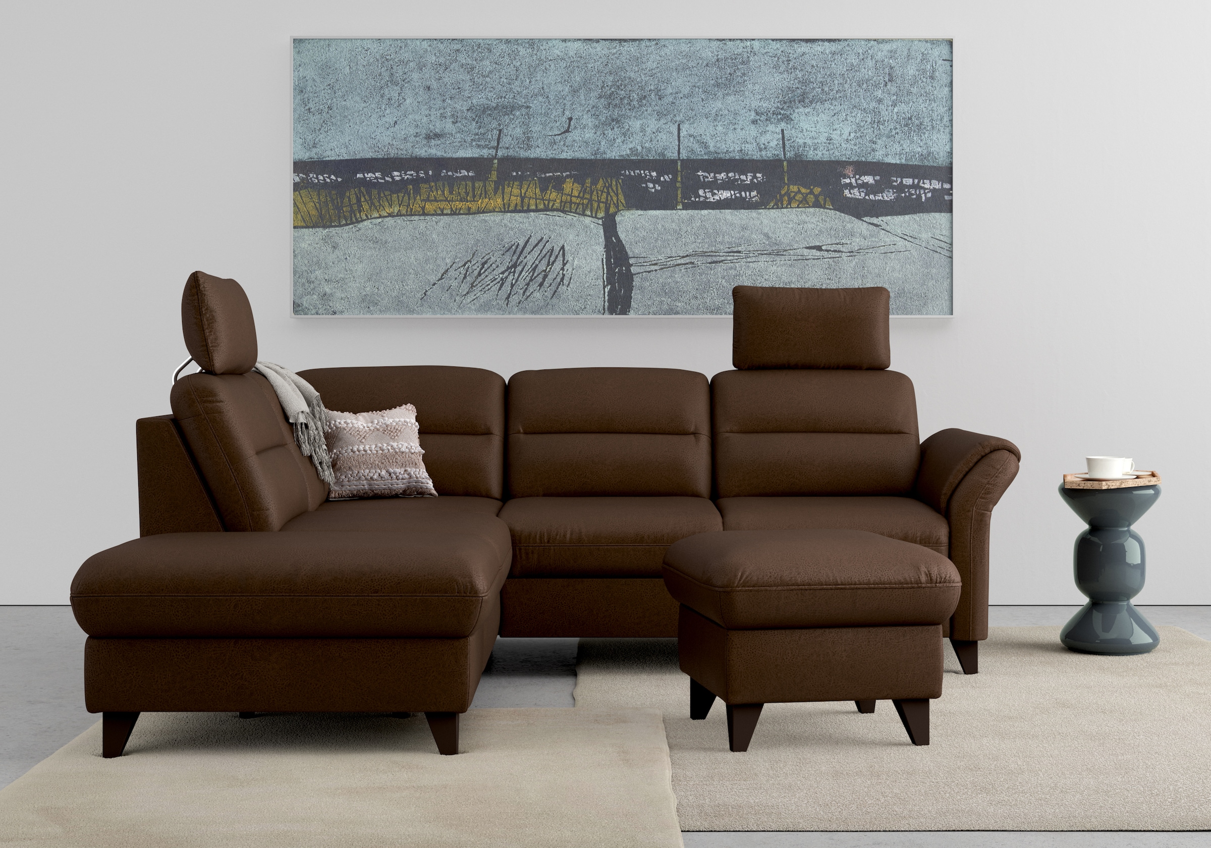 sit&more Ecksofa "Mellum L-Form" Federkern, wahlweise mit Bettfunktion, Sta günstig online kaufen