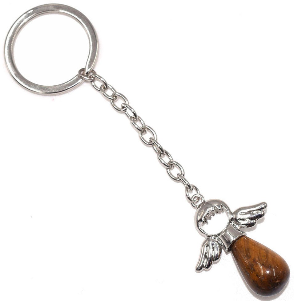 Schlüsselanhänger »Schmuck Geschenk, Engel, Schutzengel«, mit Aventurin oder Tigerauge