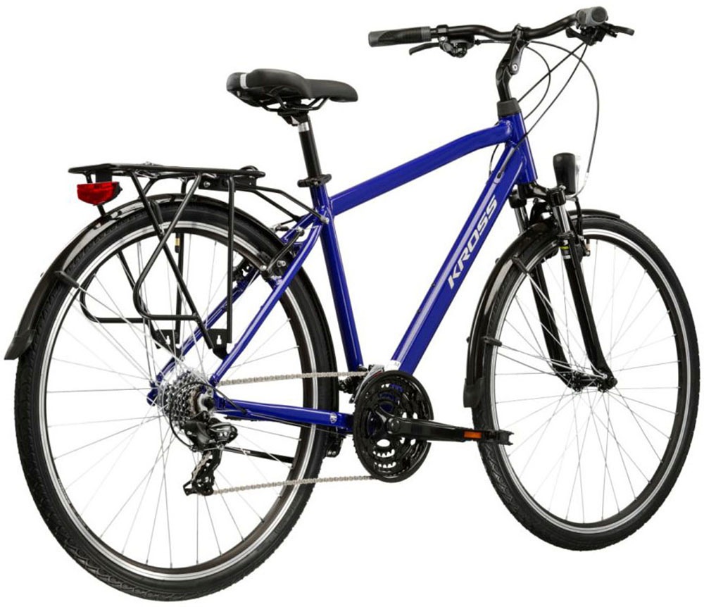Kross Trekkingrad »Herren-Trekkingrad 28" Trans 1.0 Blau 21 Gänge« 21 Gang Shimano TOURNEY TY300 Schaltwerk Kettenschaltung