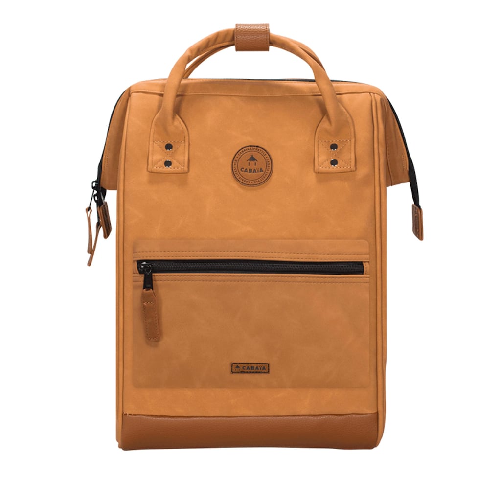 CABAIA Tagesrucksack »Adventurer L Nubuck«, Veganer Cityrucksack mit austauschbaren Vordertaschen