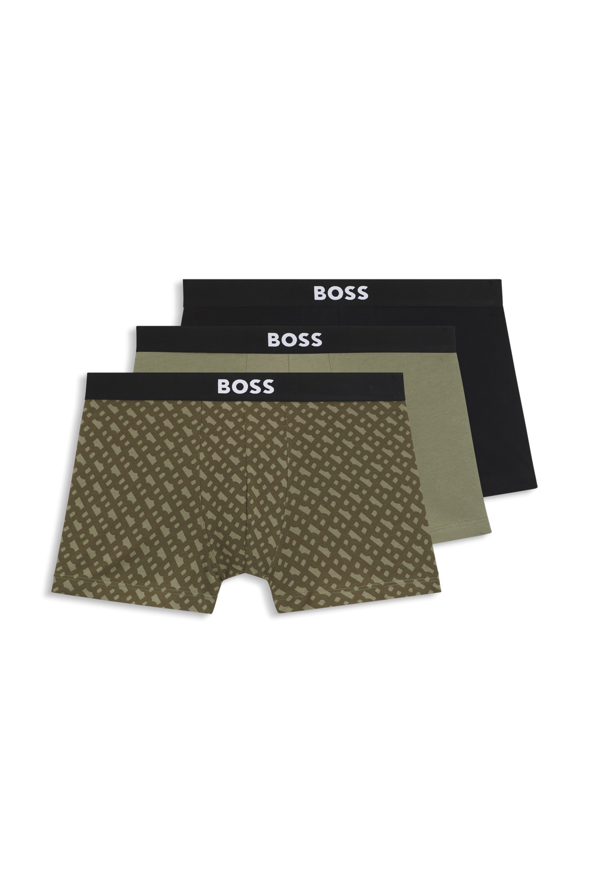BOSS Boxershorts "Trunk 3P BOSS ONE D", (3 St.), mittlere Bundhöhe, 1x gemu günstig online kaufen