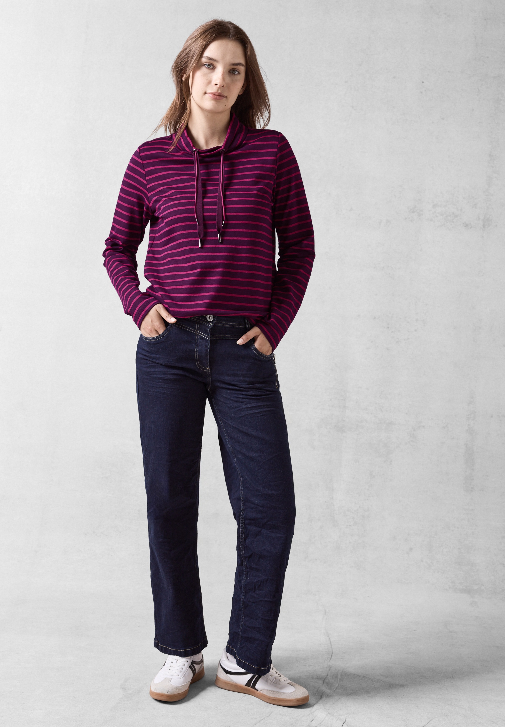 Cecil Langarmshirt, aus softem Materialmix