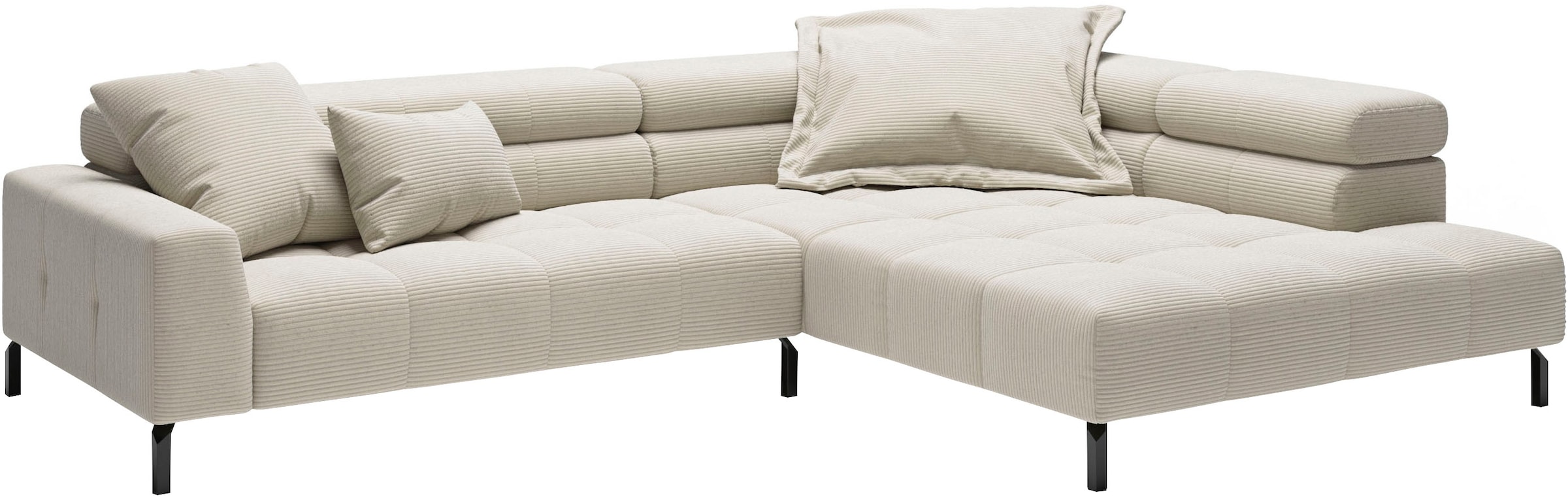 Places of Style Ecksofa »Cleveland, L-Form, incl. Kopfteilverstellung, Breite 311 cm«, wahlweise elektrischer Sitzvorzug