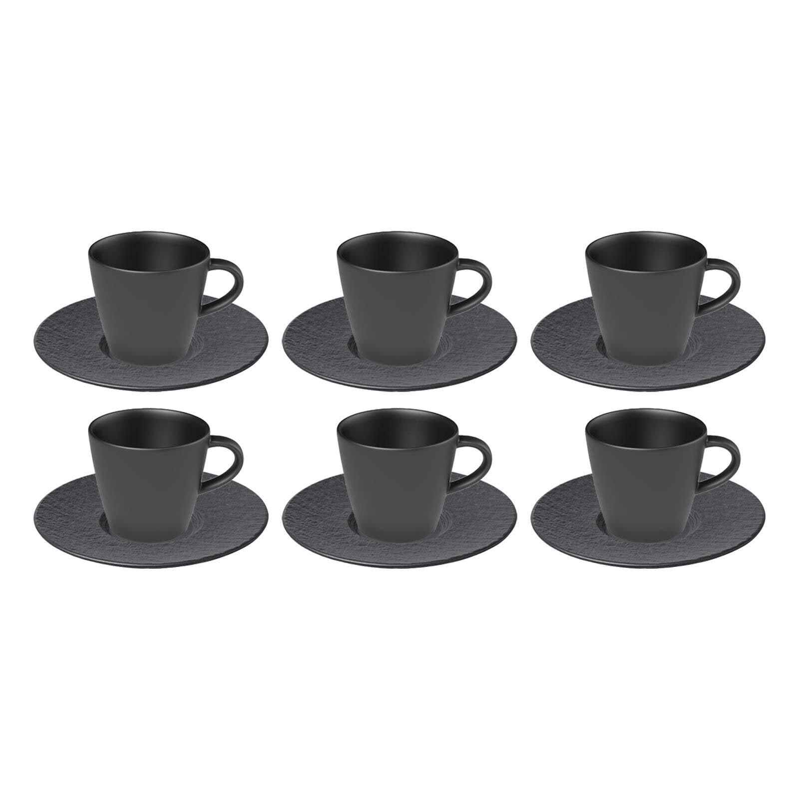 Villeroy & Boch Tasse "Kaffee Set Manufacture Rock 150 ml 6er Set schwarz"
