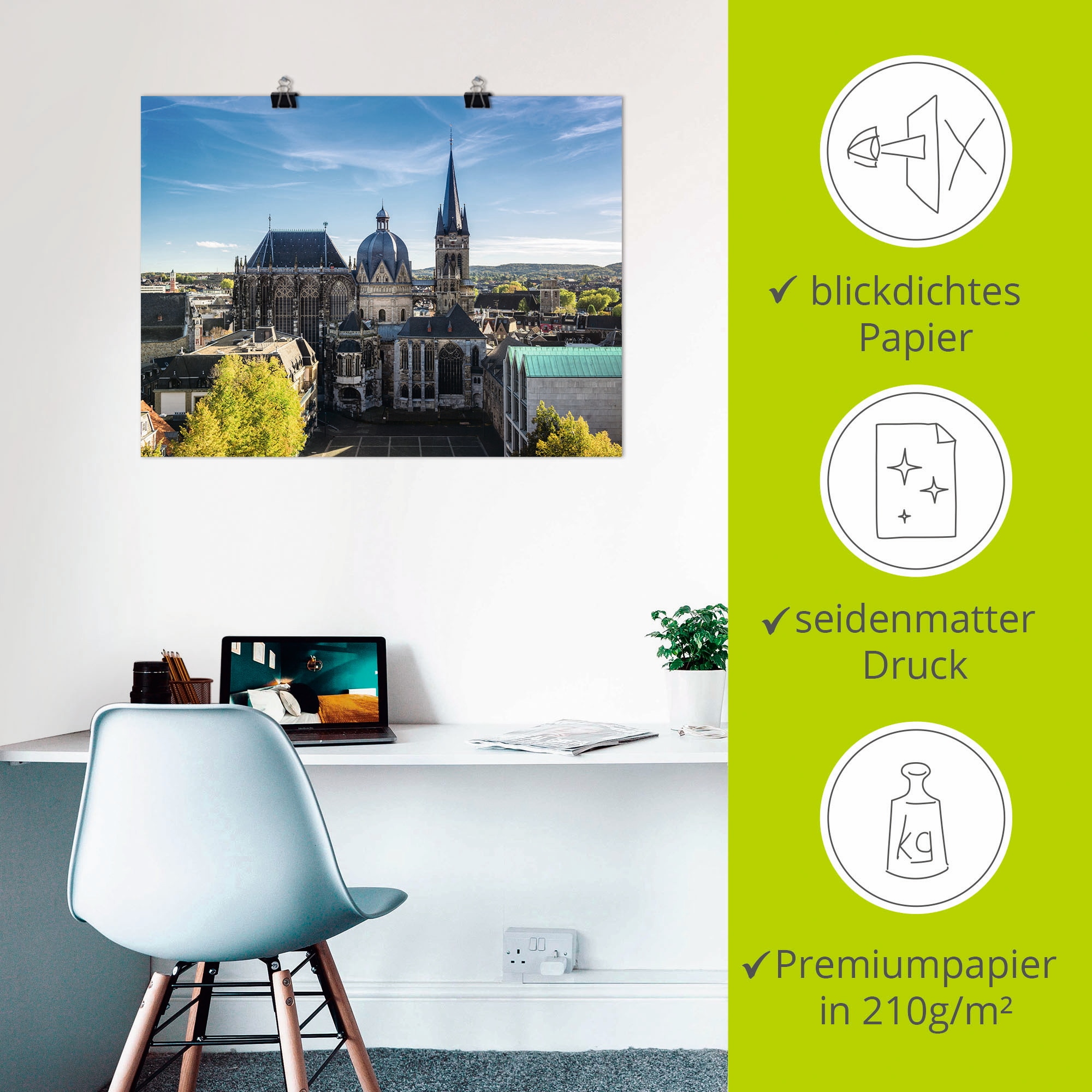 Artland Poster »Aachener Dom I«, Gebäude, (1 St.), als Alubild, Leinwandbild, Wandaufkleber oder Poster in versch. Größen