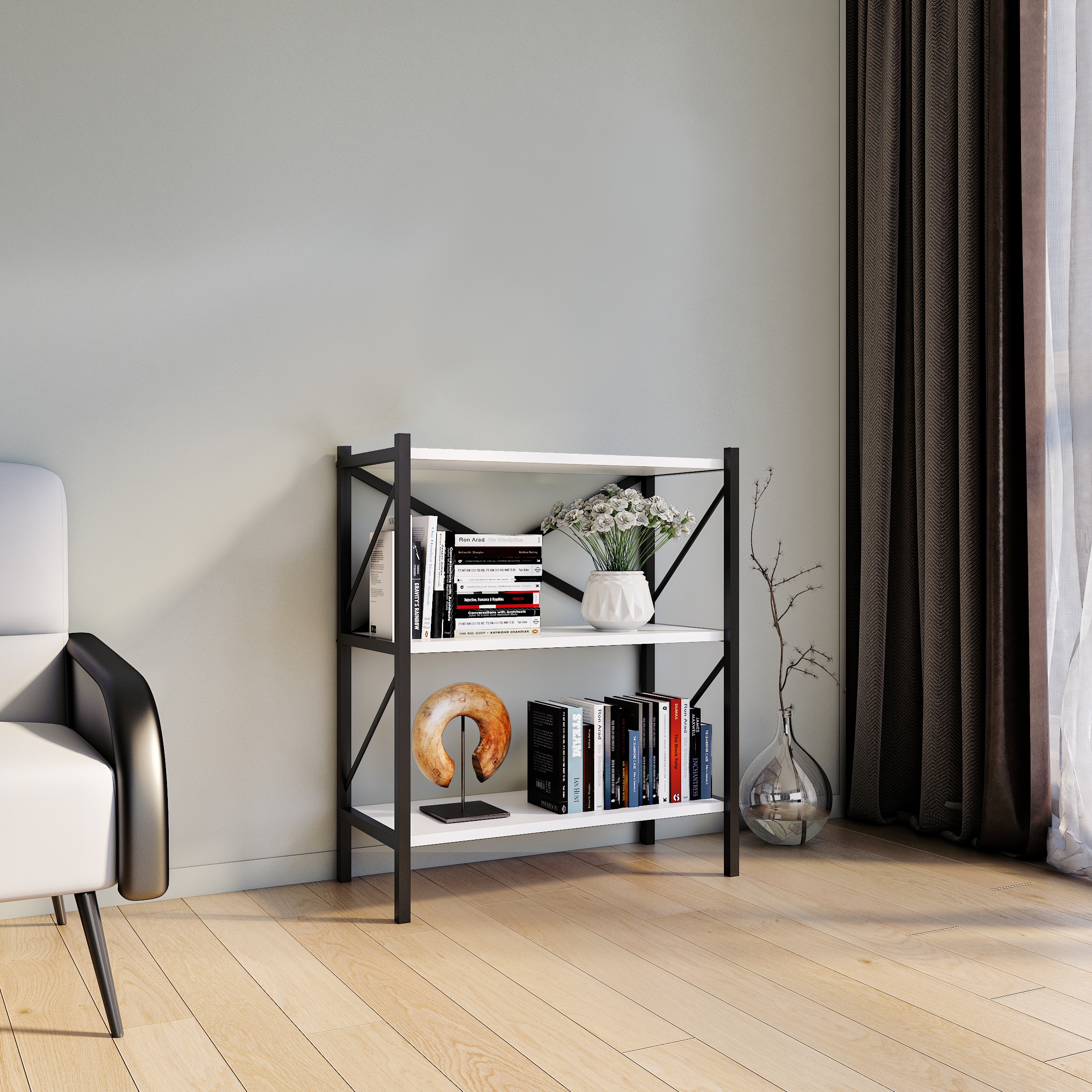VCM Standregal »Holz Metall Stand Regal Büro Bücher Insasi 2fach«