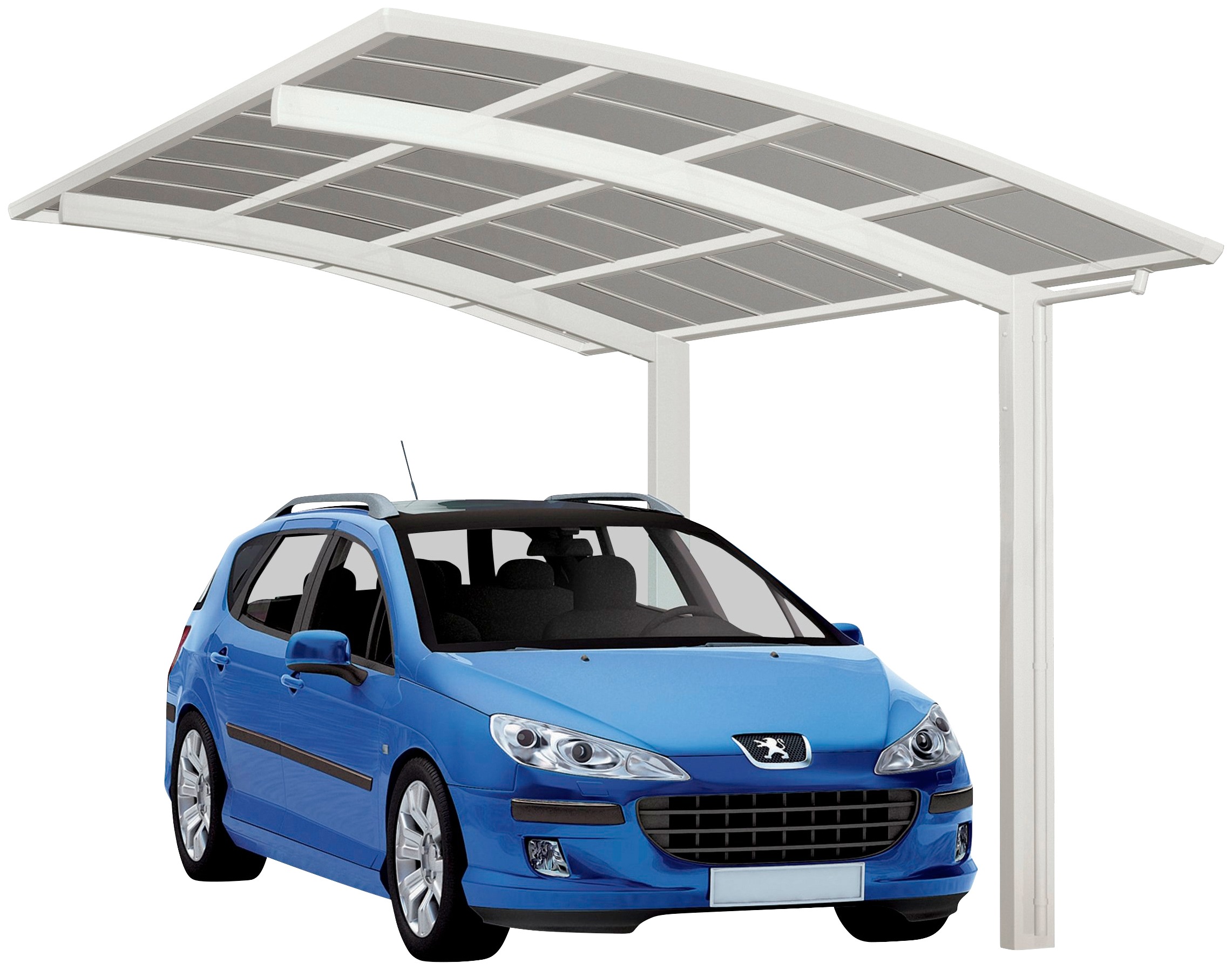 Ximax Einzelcarport "Portoforte Typ 80 Standard-Winterweiss", Aluminium, 254 cm, weiß, Aluminium